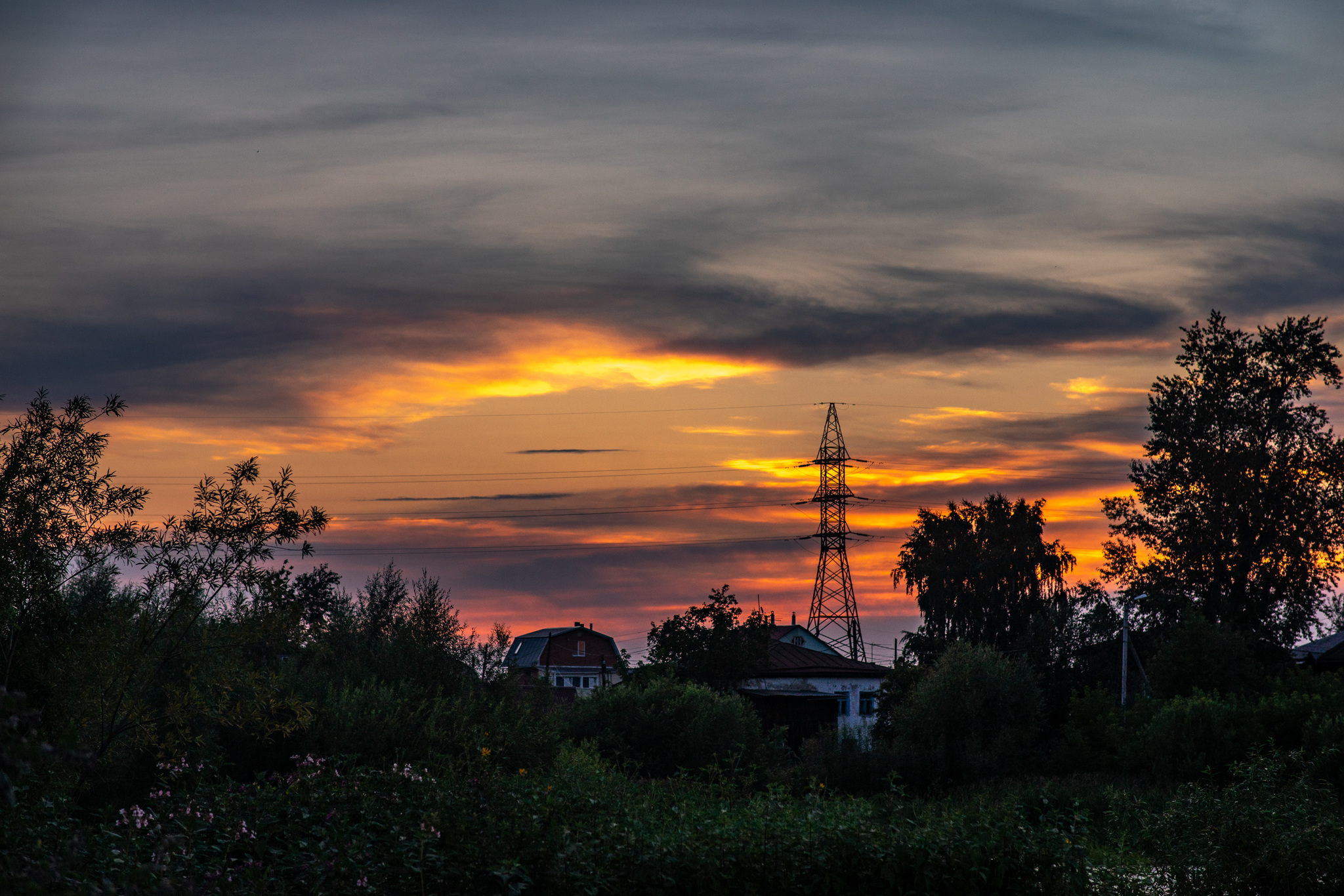 A little atmosphere of the evening suburbs - My, The photo, Tomsk, The sun, Sunset, Longpost