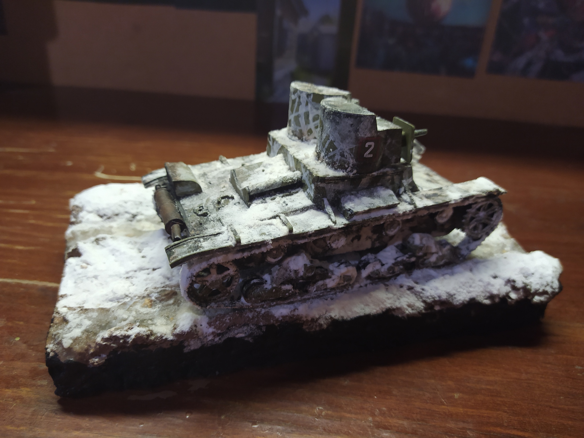 T-26 (model 1932) 1\35 - My, Modeling, Tanks, Snow, Longpost