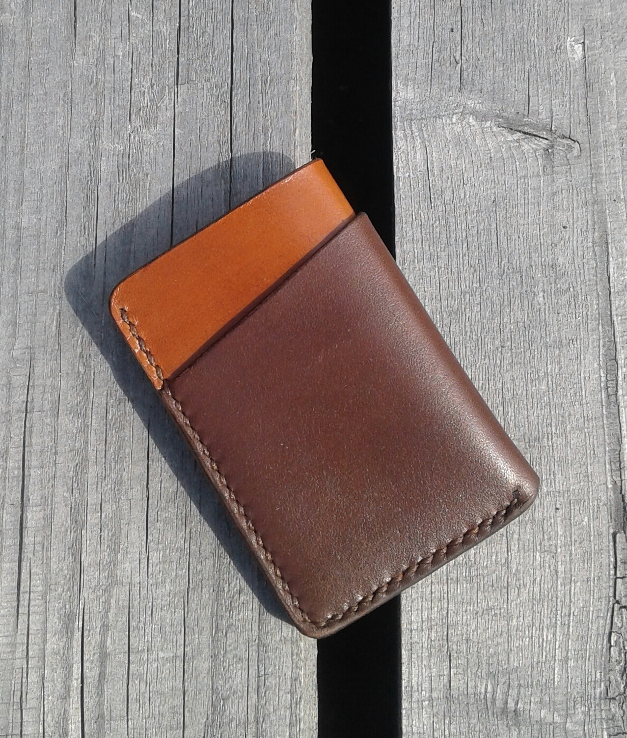 Leather cardholder - My, Natural leather, Needlework without process, Products, Longpost