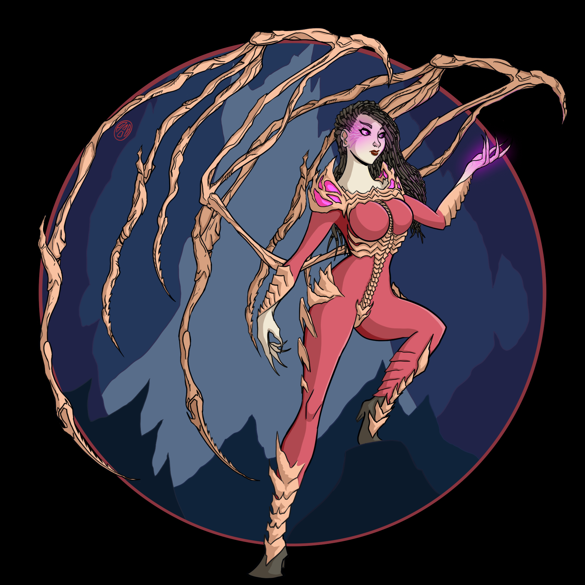 30 days of drawing. Day 20. Princess of Blades - My, Challenge, Drawing, Girls, Digital drawing, Starcraft, Zerg, Kerrigan