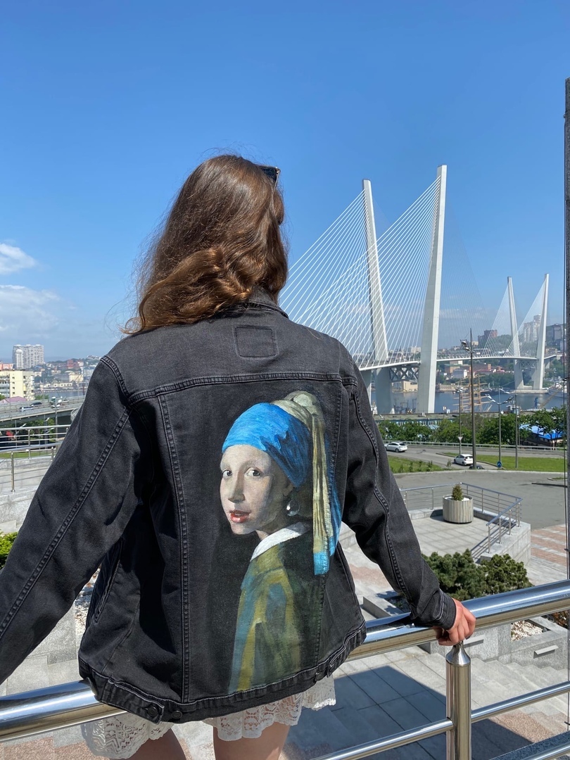 Hand painted denim jackets with acrylic paints - My, Painting on fabric, Artist, Art, Handmade, Painting, Longpost, Needlework without process