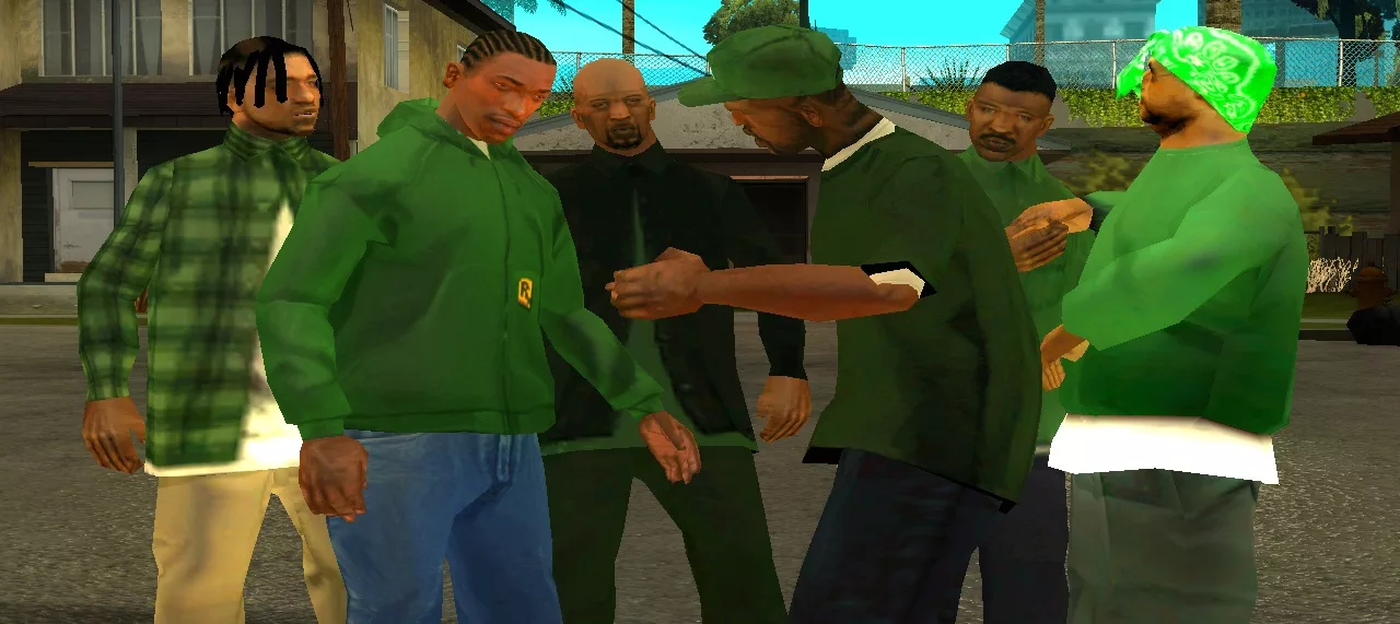 Жена купила мне рубашку - Моё, Рубашка, Перепутали, Цвет, GTA: San Andreas, Банда, Groove Street, Зеленый, CJ, Длиннопост