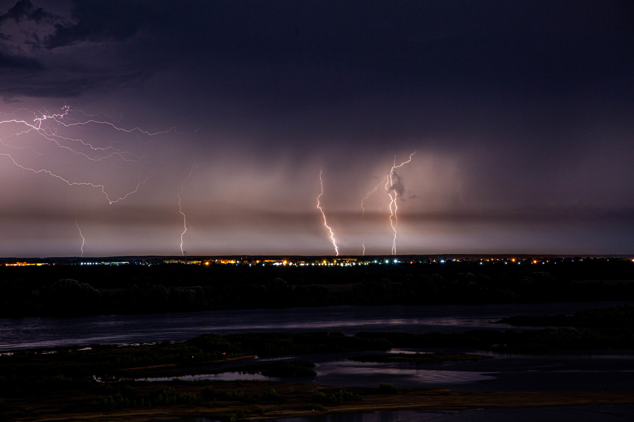 There hasn't been a thunderstorm in the feed for a long time. There you are - My, Lightning, Thunderstorm, The photo, Nizhny Novgorod, Rain, Shower, Bridge, Volga river, Longpost