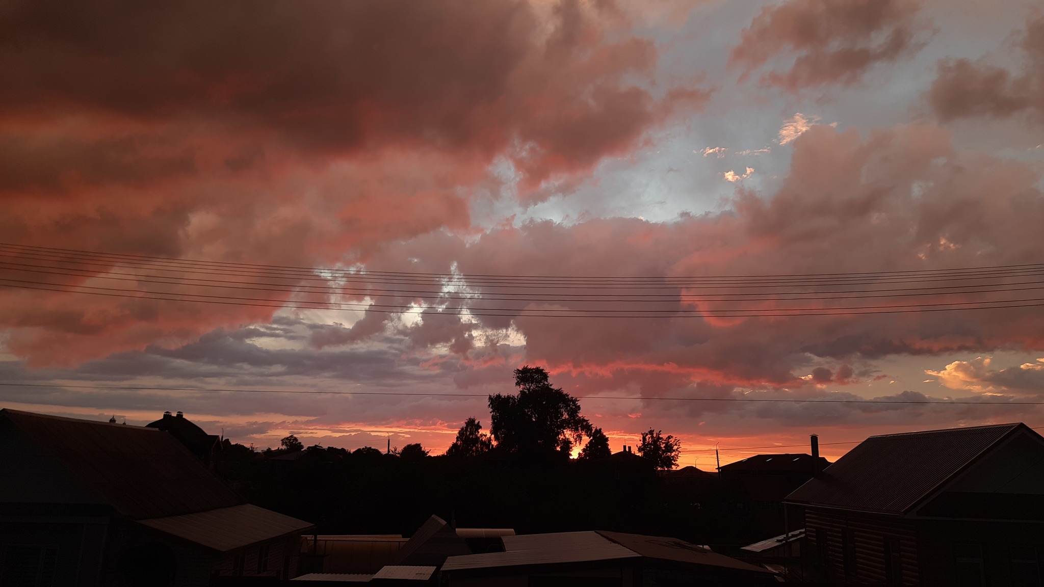 Sunset after a thunderstorm - My, Photo on sneaker, Sunset, Clouds, Longpost