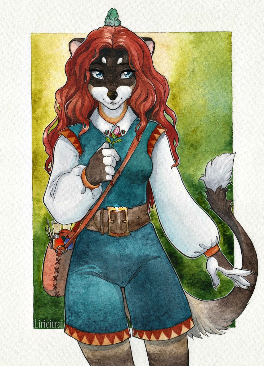 Camilla - Furry, Anthro, Art, Lirietrai, Traditional art