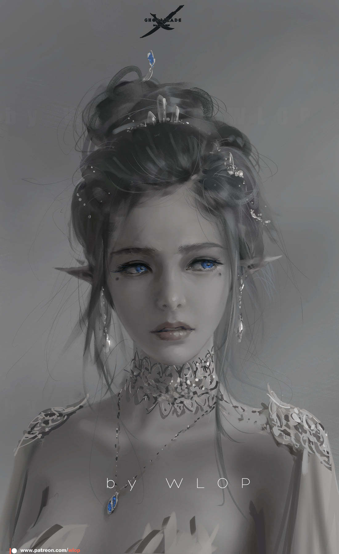 Aeolian & Yan IcePrincess - Art, Girls, Portrait, Comics, Ghostblade, Fantasy, Wlop, Longpost, Aeolian