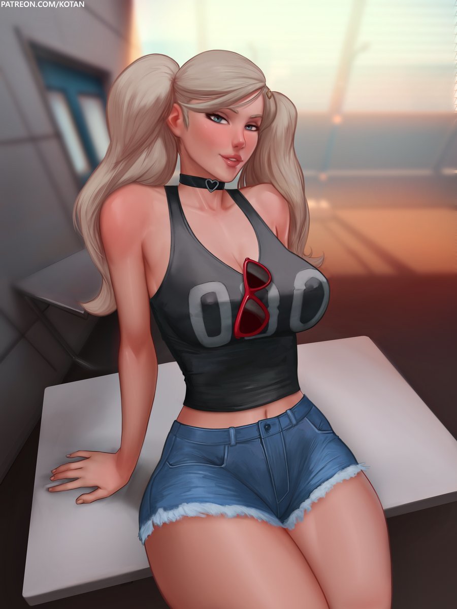 Hot Ann Takamaki from Kotan - NSFW, Persona, Ann takamaki, Boobs, Erotic, Art, Hand-drawn erotica, Longpost, Kotan_draws