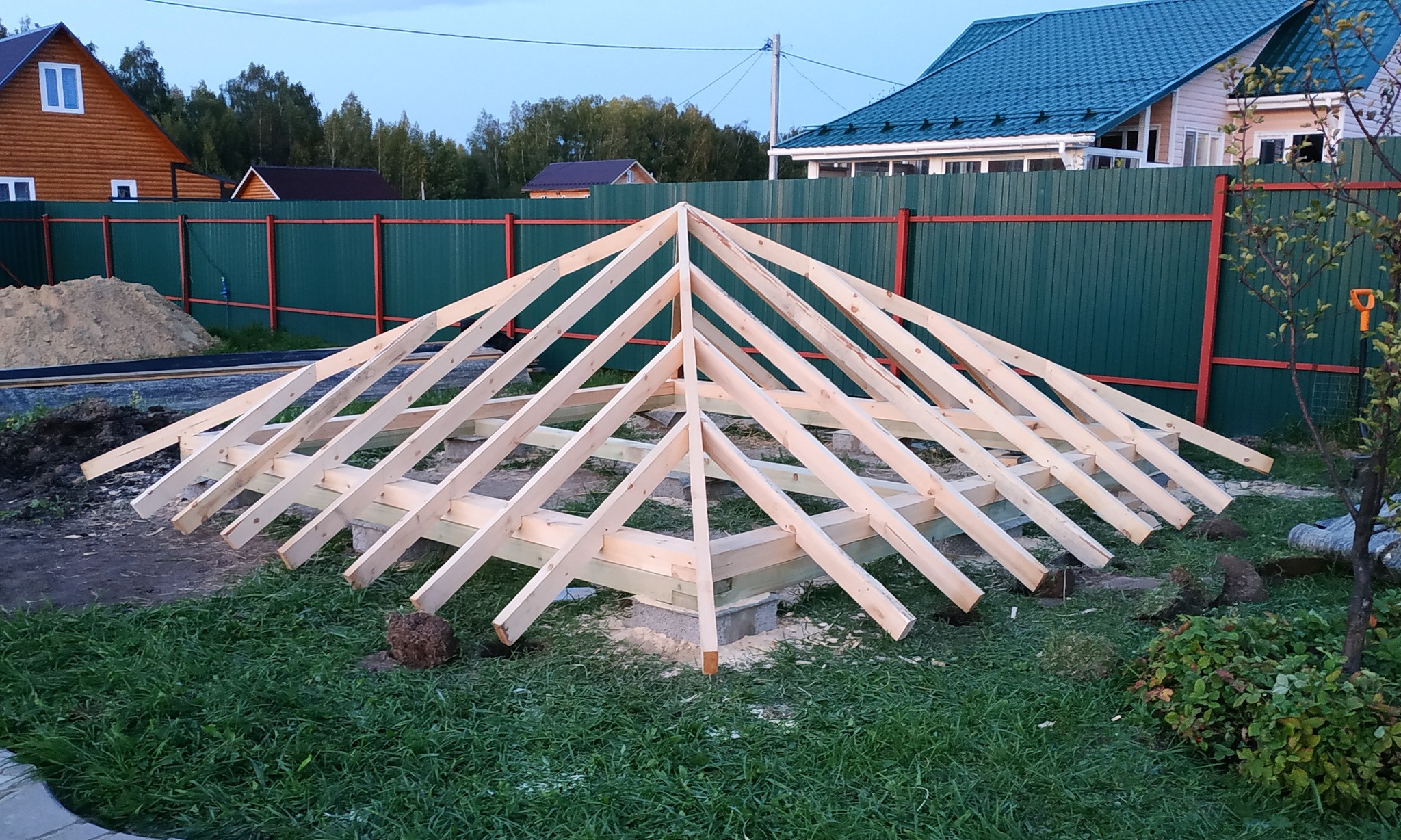 Gazebo 4x4 - My, Building, Alcove, Dacha, With your own hands, Longpost