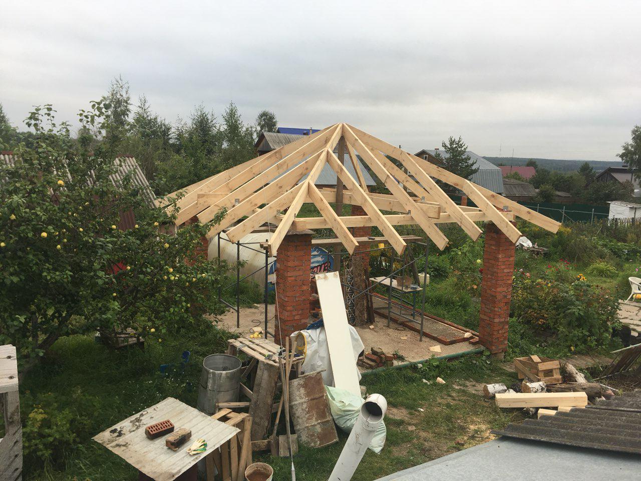 Gazebo with one pair of hands from what was - My, Alcove, With your own hands, Longpost