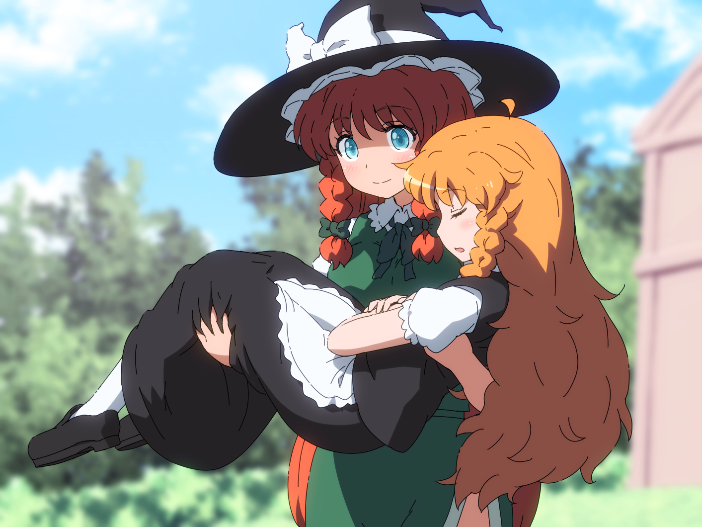 Sleeping princess - Anime, Anime art, Touhou, Hong meiling, Kirisame marisa, Shirosato