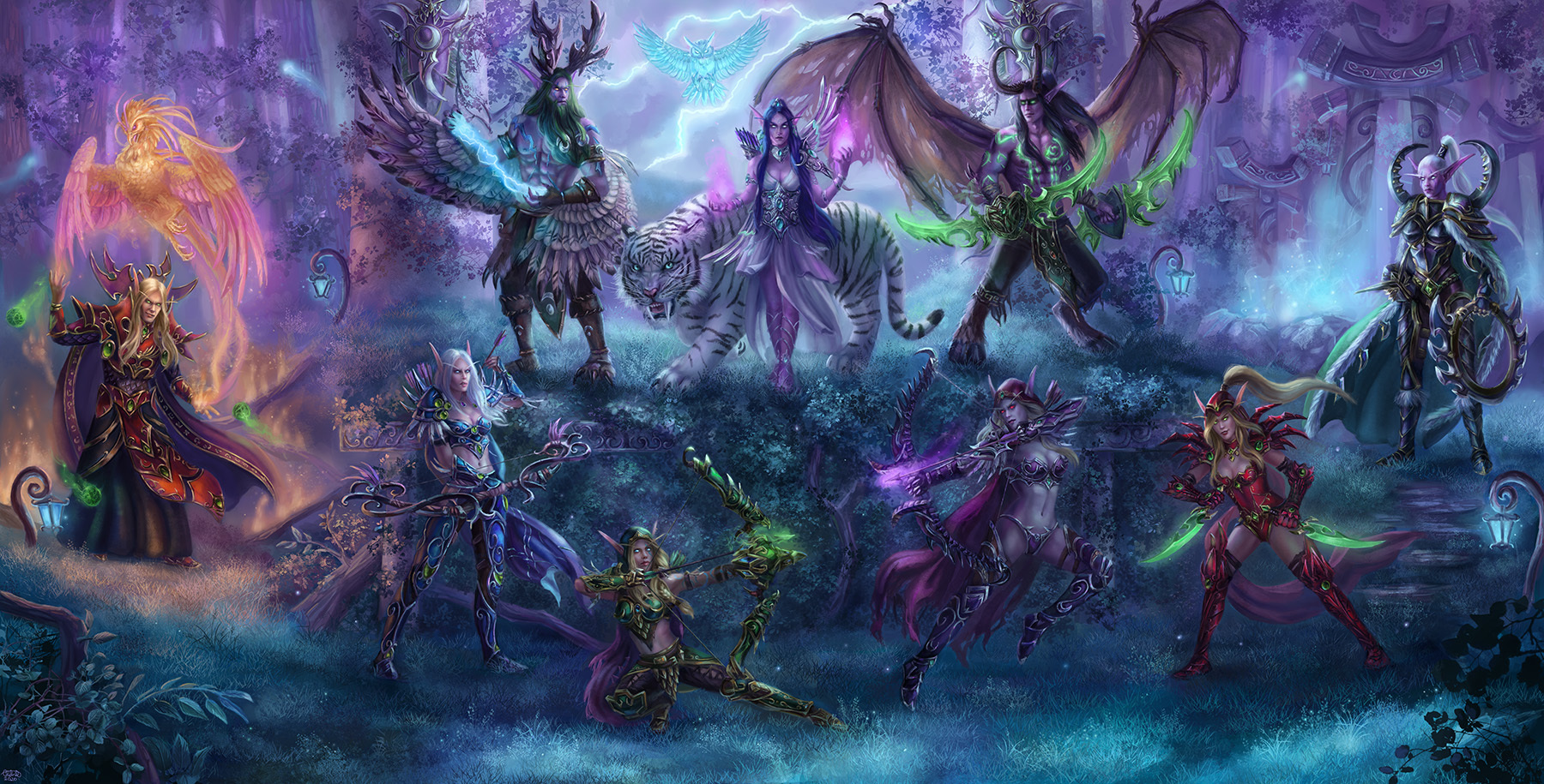 Elves. Elves are everywhere - World of warcraft, Warcraft, Elves, Blood elves, Night elfs, Creation, Art, x-Celebril-x