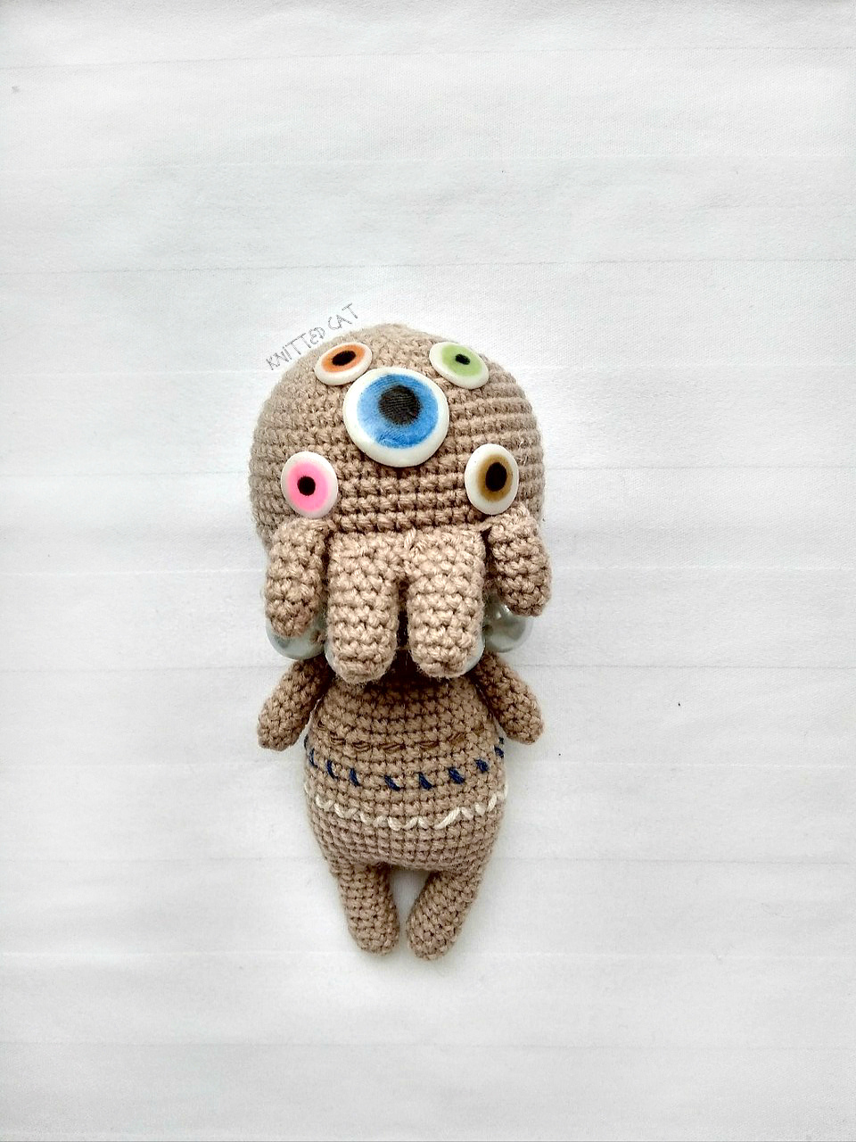 Cthulhu - My, Amigurumi, Knitted toys, Cthulhu, Knitting, Handmade, Polymer clay, Needlework without process, Longpost