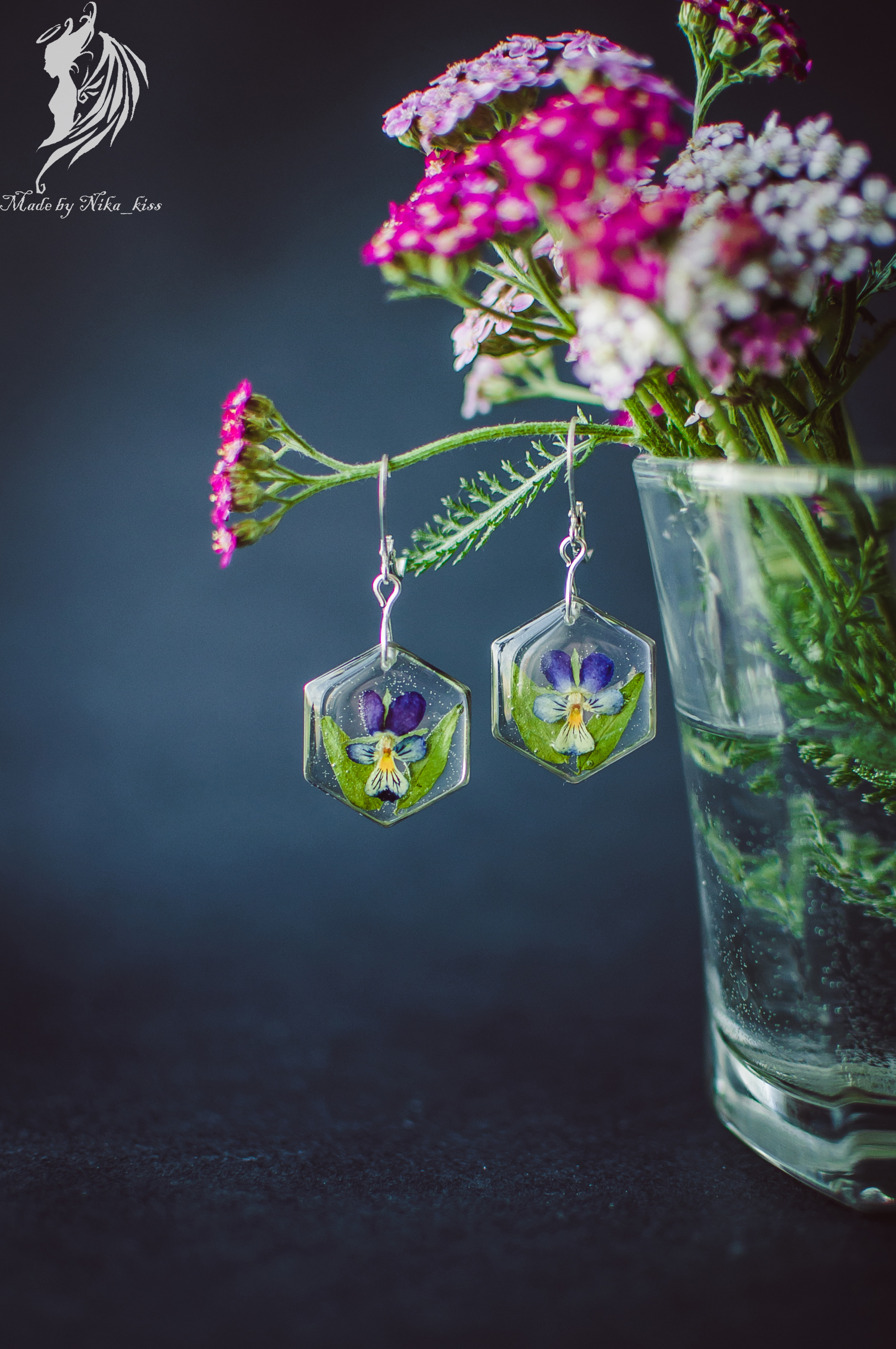 Flowers in epoxy resin - My, Handmade, With your own hands, Flowers, Epoxy resin, Needlework without process, Longpost, Nika_kiss, Earrings