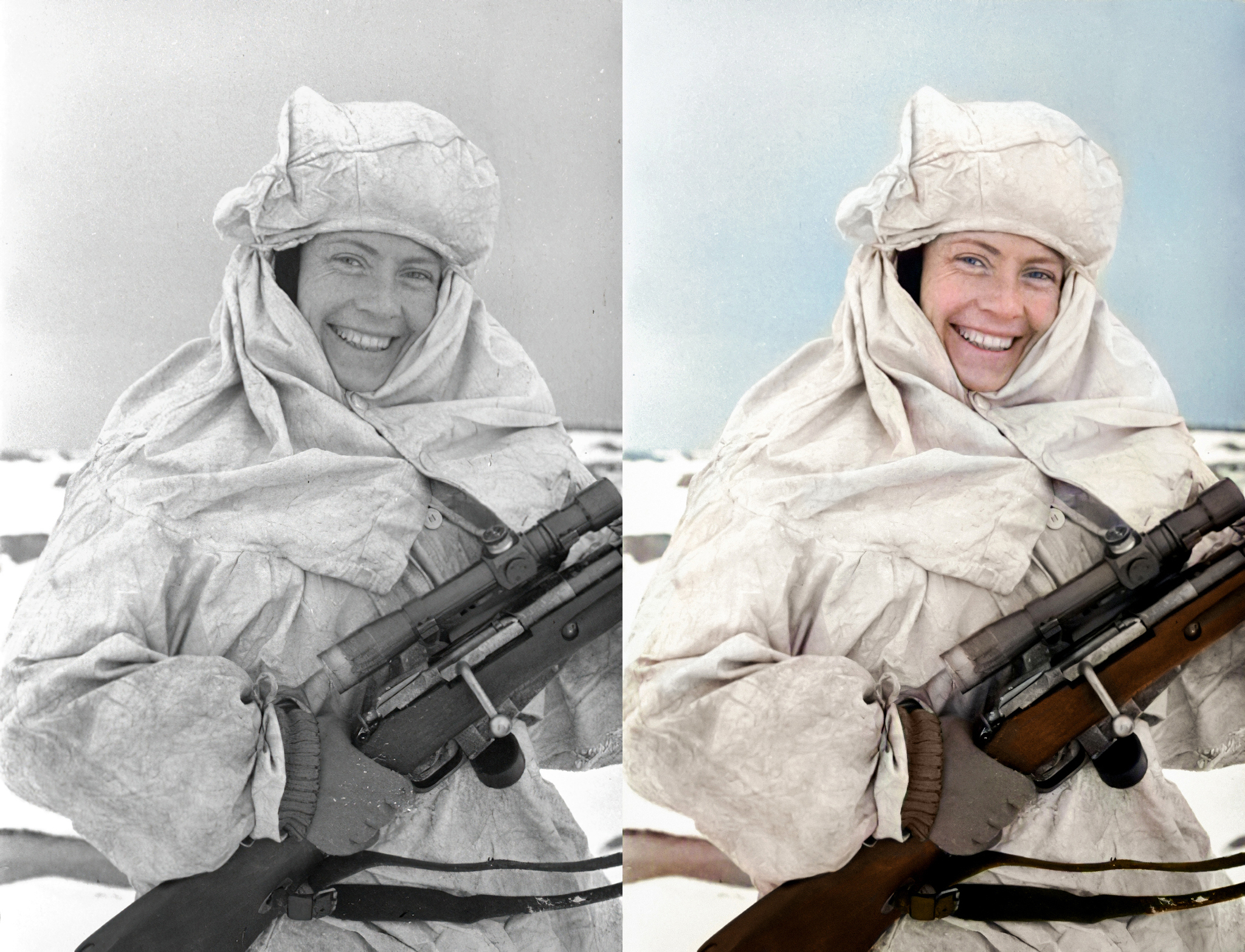 My colorization - My, Colorization, The Second World War, The Great Patriotic War, Snipers, Longpost