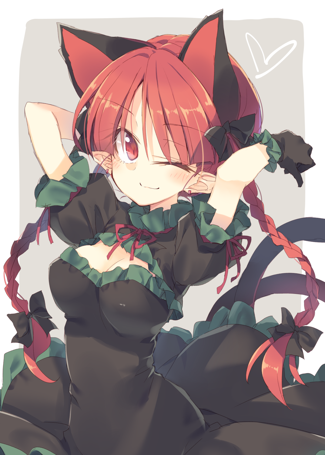 Orin - Аниме, Anime Art, Touhou, Kaenbyou Rin, Satou kibi, Длиннопост