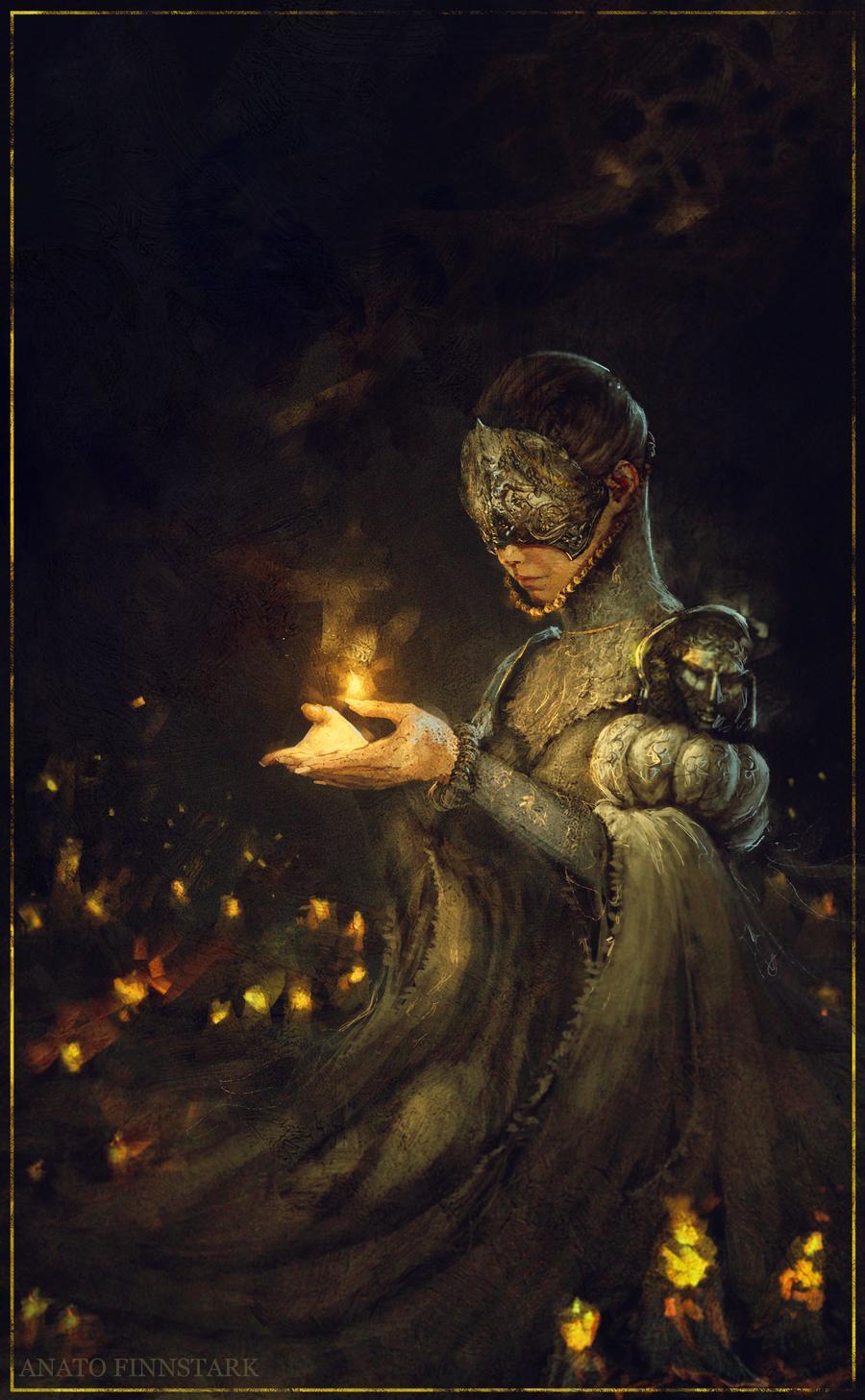 Хранительница огня - Рисунок, Dark Souls, Dark Souls 3, Fire Keeper, Альтернативный образ, Арт, Anato Finnstark