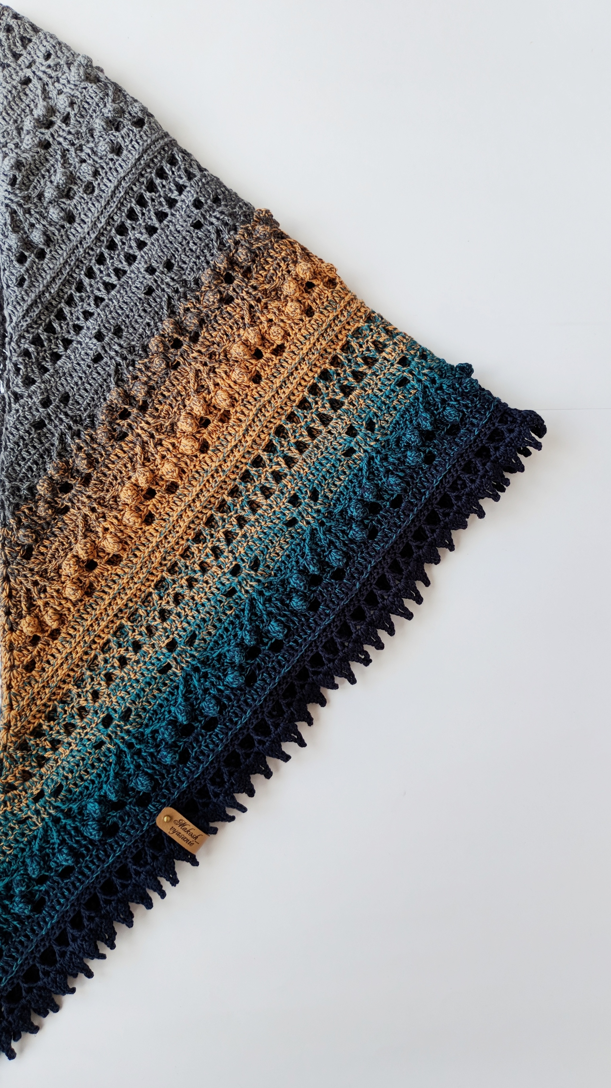 Shawl Aelita - My, Longpost, Needlework, Needlework without process, Crochet, Bactus, Shawl, Handkerchief, Autumn