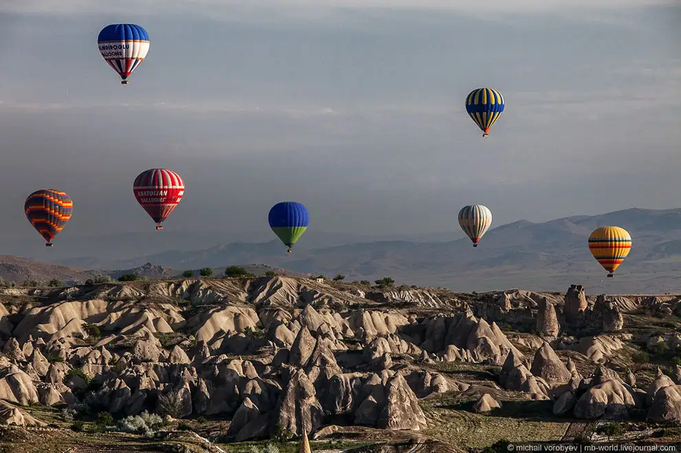 Cappadocia from a hot air balloon - Turkey, Cappadocia, View from above, beauty, The photo, Interesting, Longpost