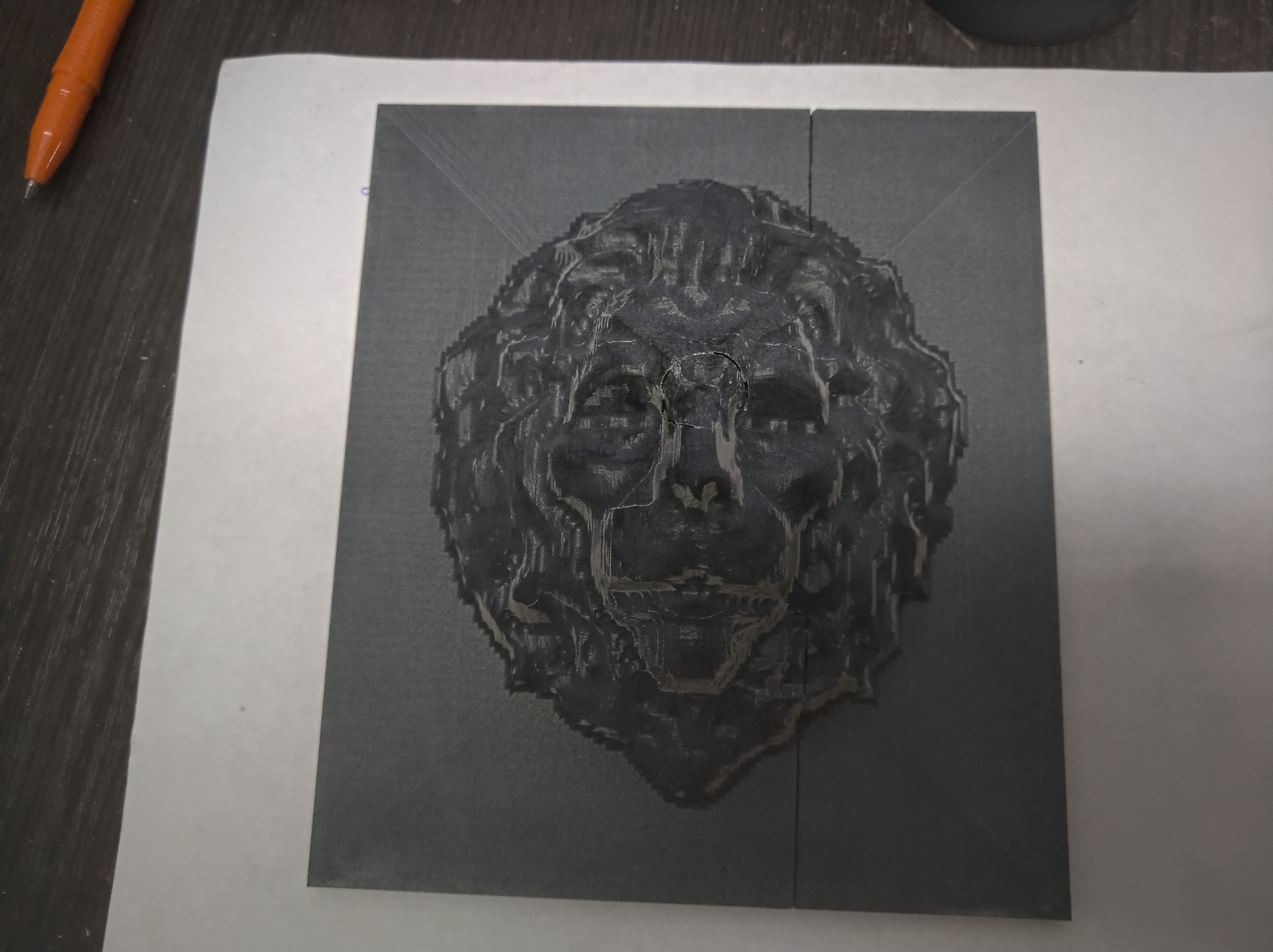 Trial 3D milling of acrylic stone - My, Milling, a lion, Acrylic Stone, Video, Longpost