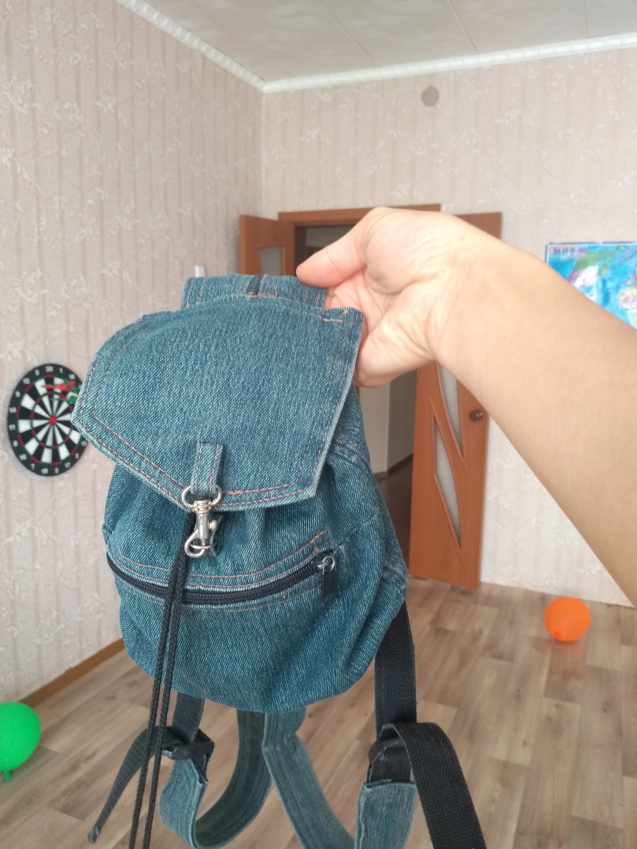 Backpack for my daughter. Reply to post - My, Mum, Presents, Backpack, Sewing, Longpost, Jeans, Longevity, Reply to post