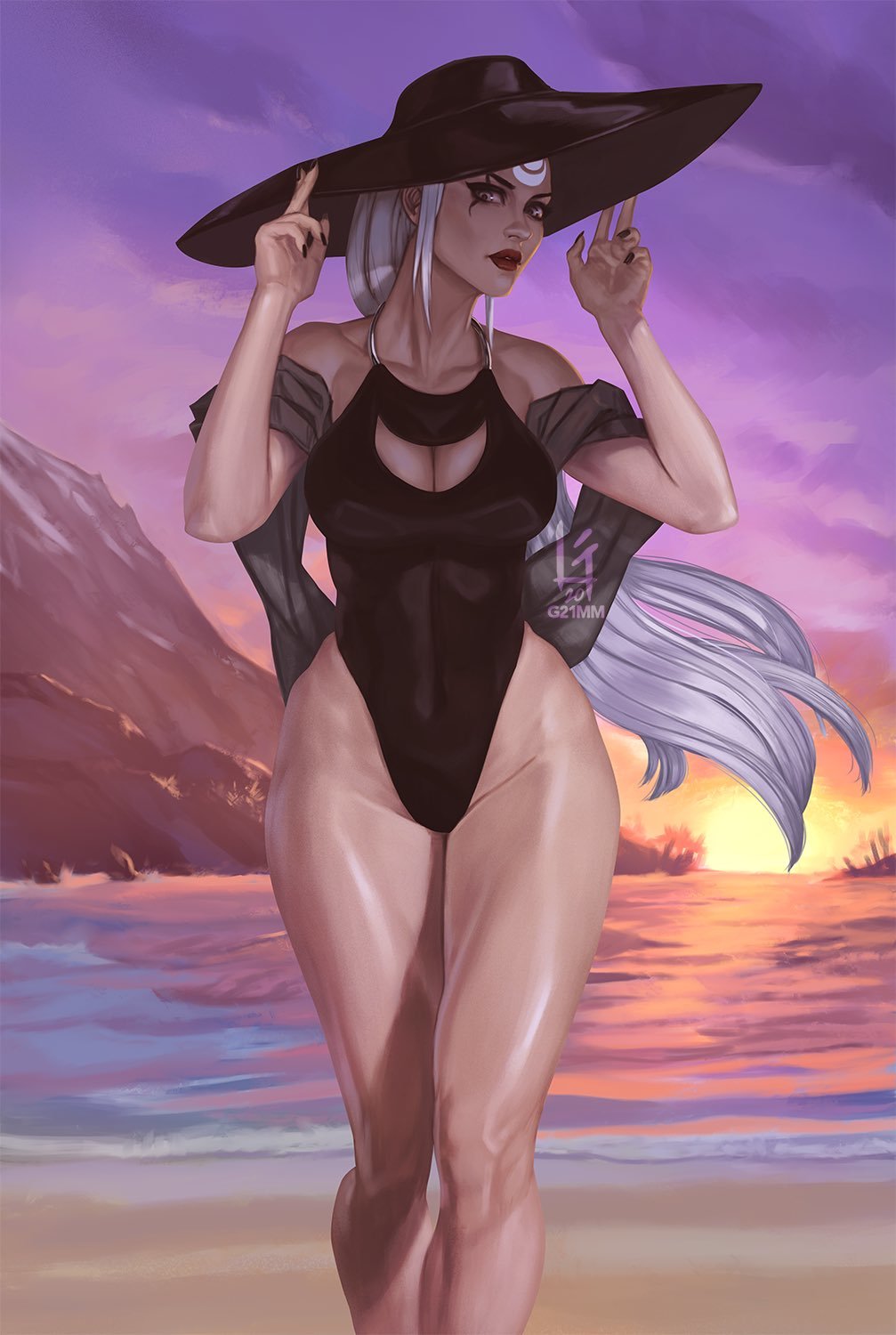 Sun or Moon? - Art, League of legends, Leona, Diana, Games, Girls, Fan art, G21mm, Longpost