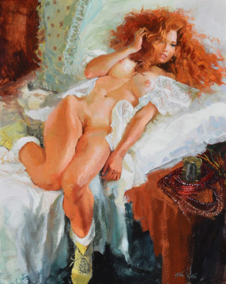 Blooming impressionism - NSFW, Watercolor, Hand-drawn erotica, Art, Erotic, Longpost, Eric Wallis