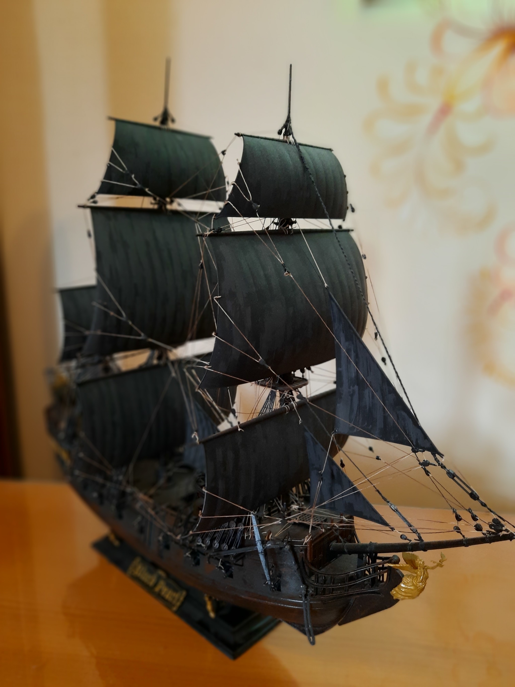 Black Pearl or how to occupy yourself for six months - My, Needlework without process, Modeling, Stand modeling, Black Pearl, Longpost, Ship