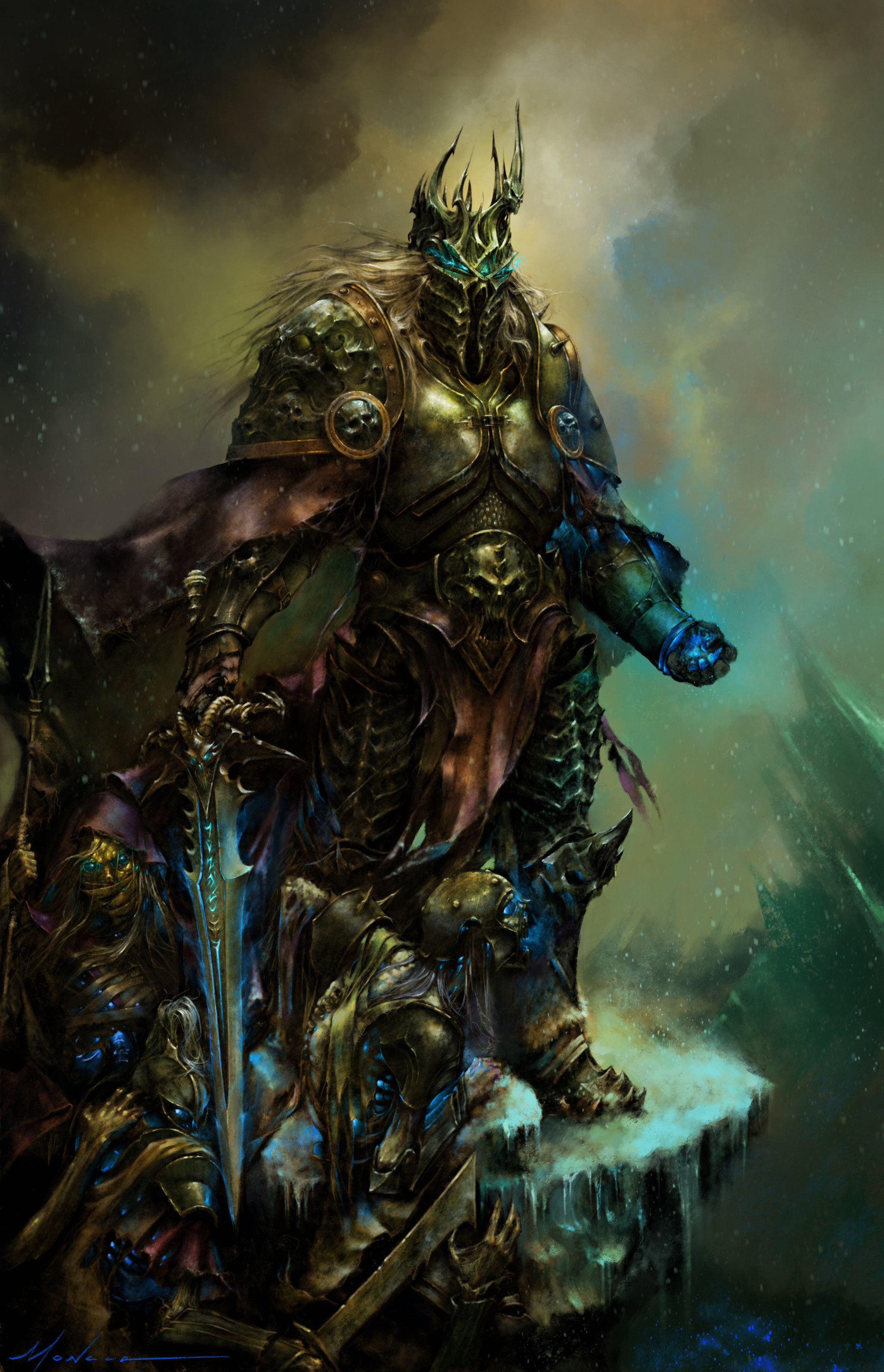 The Dark Lord of the Dead - Warcraft, World of warcraft, Arthas Menethil, Lich King, Art, Undead, King, Creation