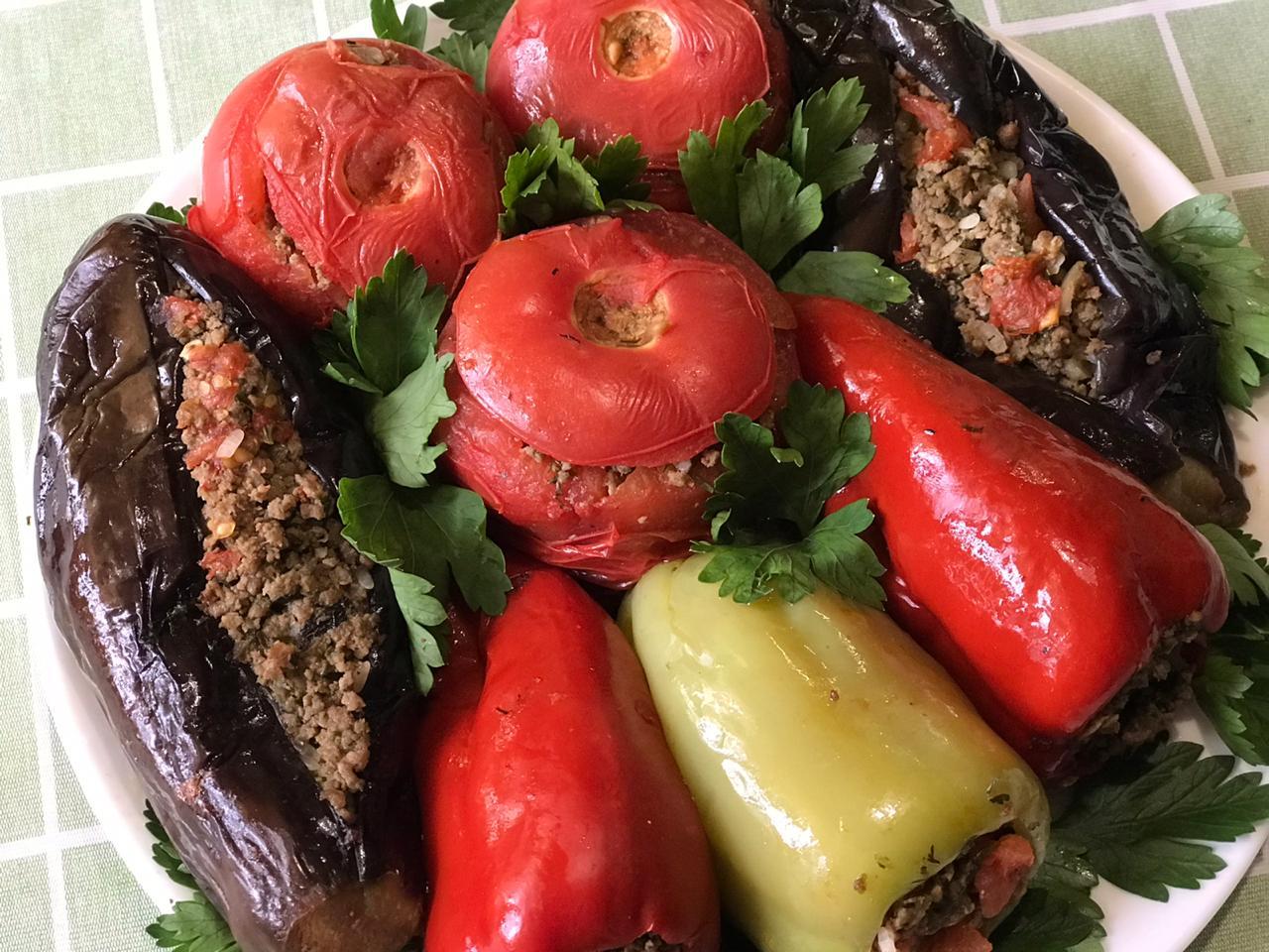 Dolma of stuffed eggplants, tomatoes and peppers - My, Caucasian cuisine, Cooking, Second courses, Stuffing, Video, Longpost, Dolma, Video recipe