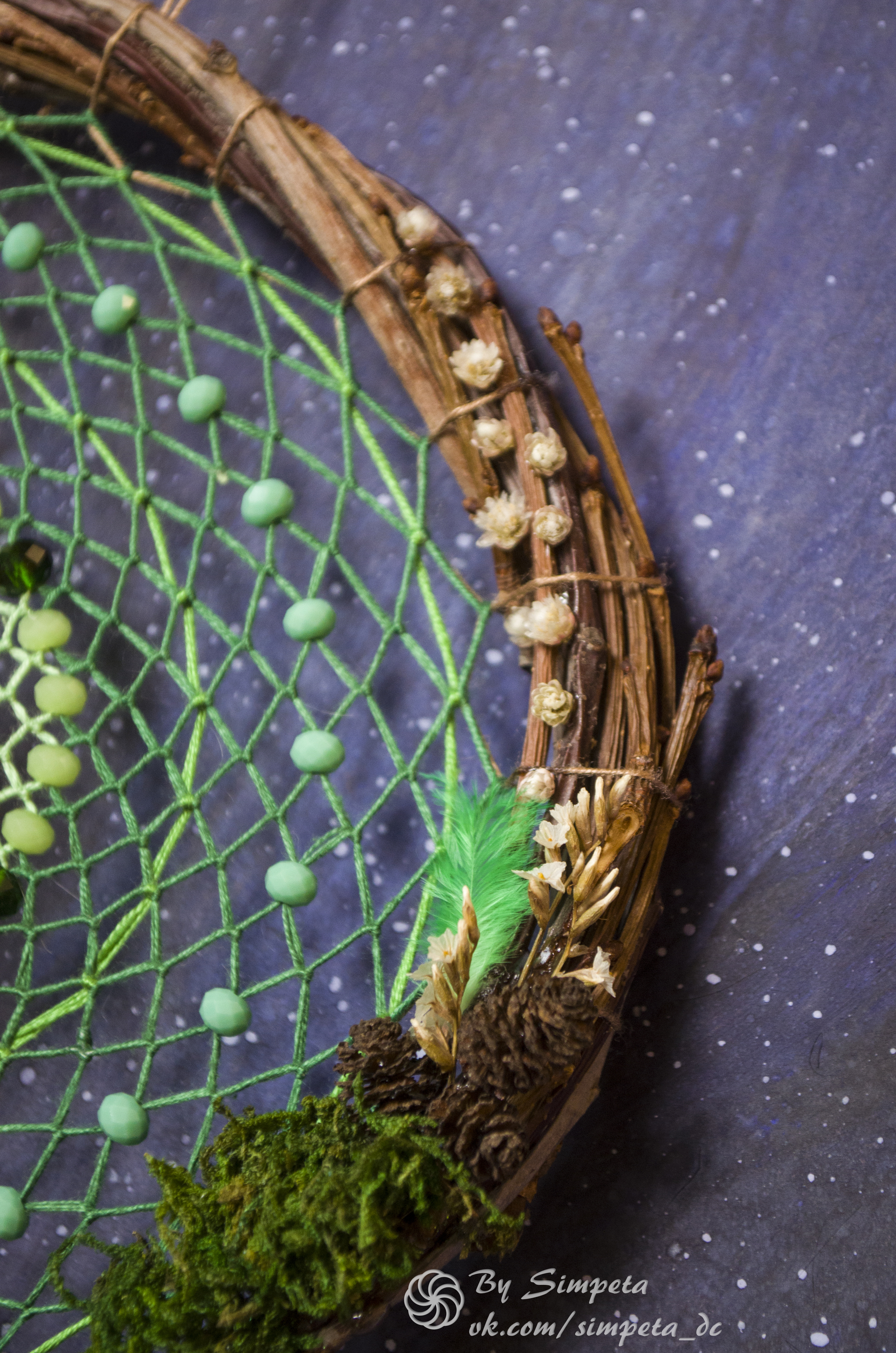 Dreamcatcher Forest Song - My, Bysimpeta, Dreamcatcher, Needlework without process, Handmade, Nature, Forest, With your own hands, beauty, Longpost