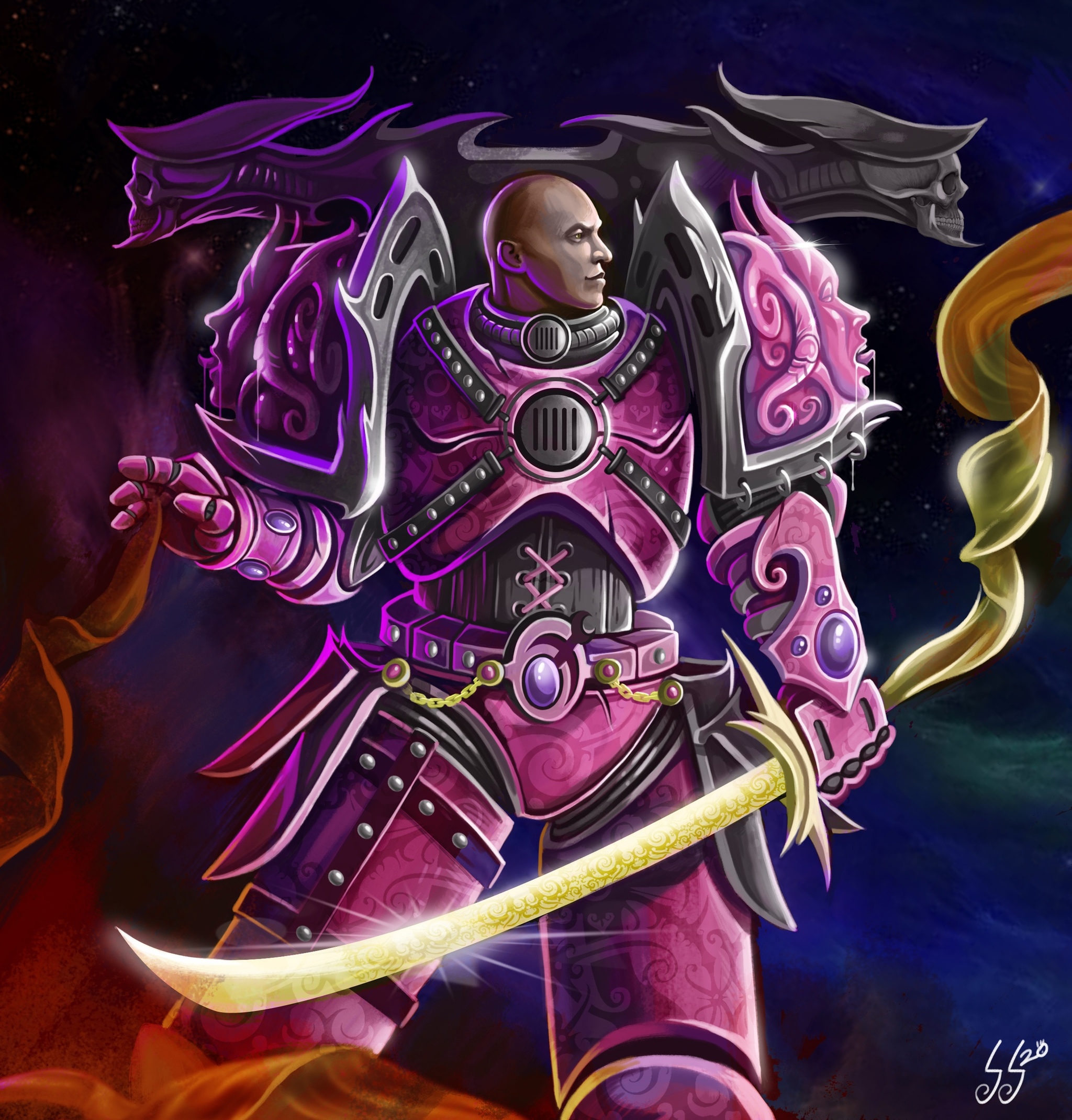 Warrior of Slaanesh - My, Art, Photoshop, Warhammer 40k