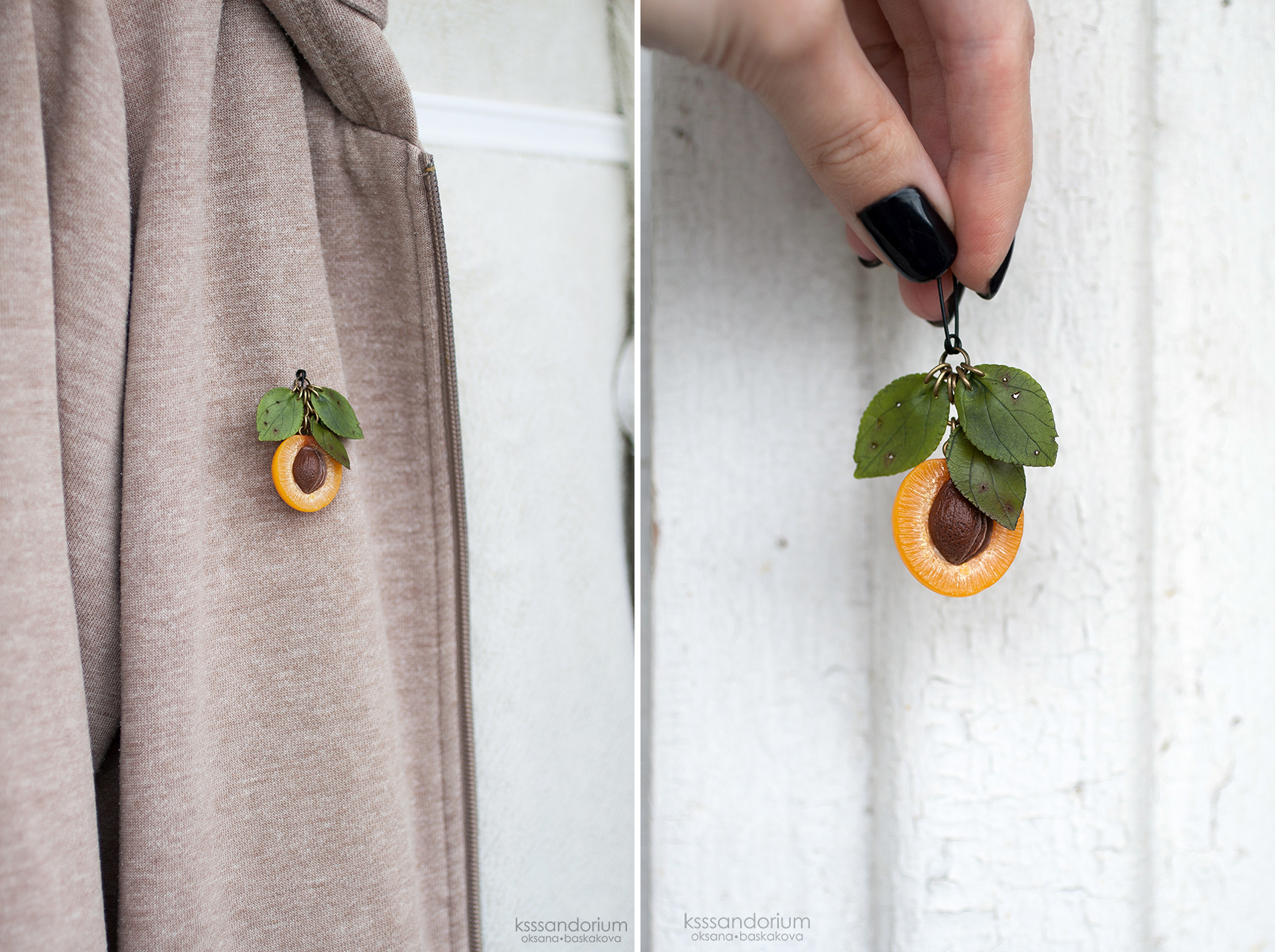 Apricots. Polymer clay; - My, Polymer clay, Handmade, Needlework without process, Apricot, apricot pit, Фрукты, Creation, Longpost