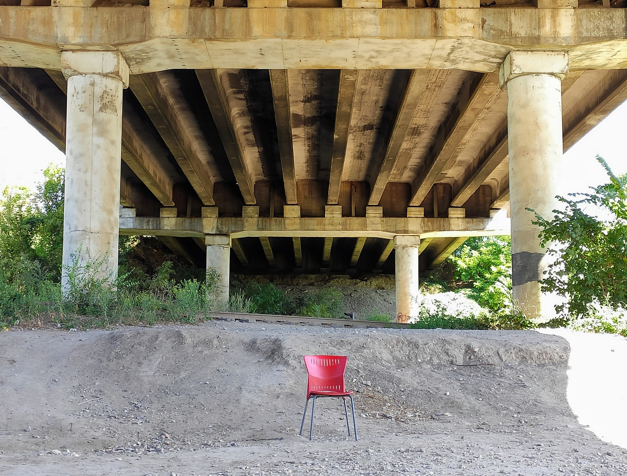 Chair under the bridge - My, Chair, Bridge, Mobile photography