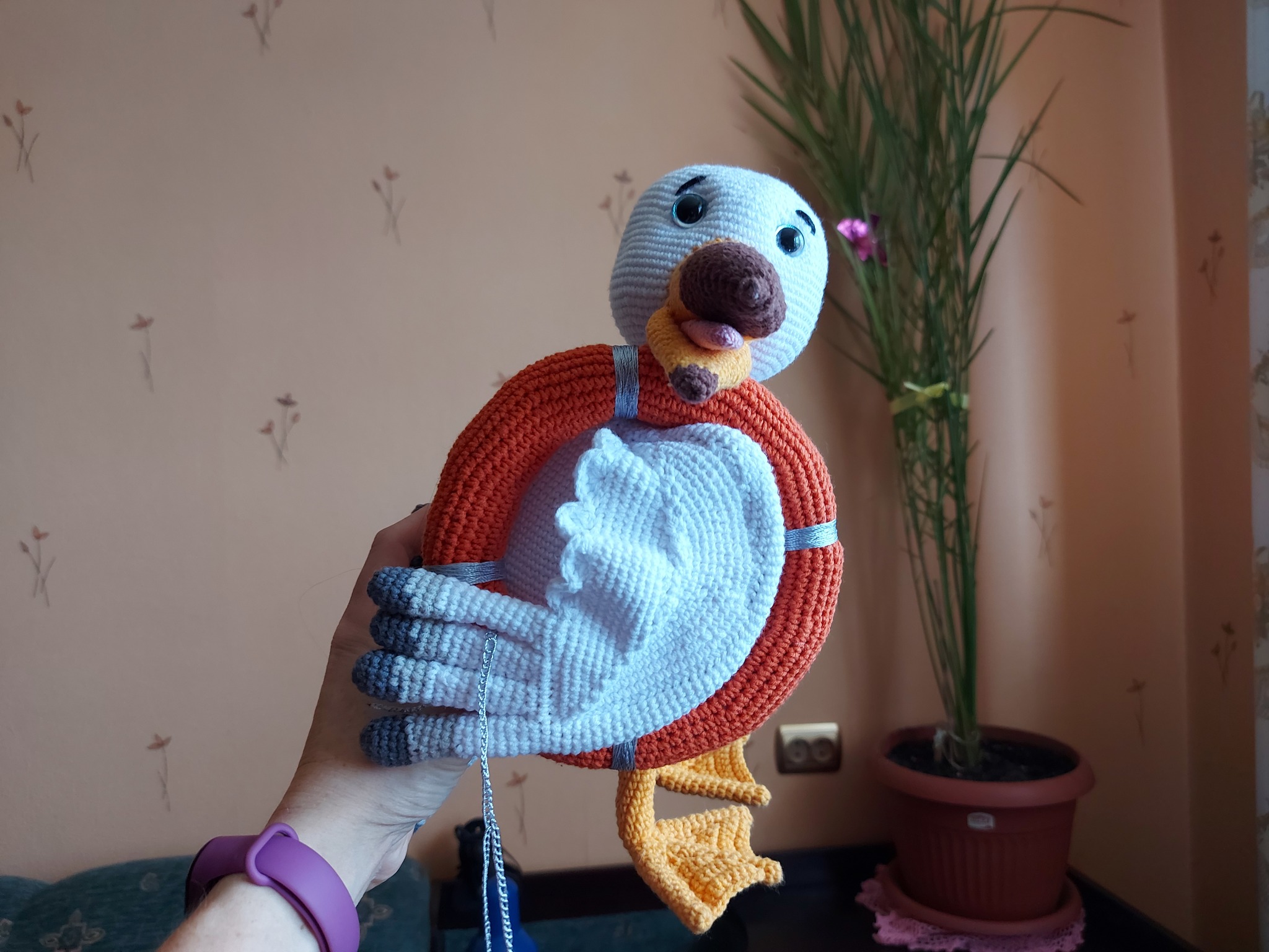 This time there is a knitted bird, but not a plane)) - My, Seagulls, Icebreaker Krasin, Frame toy, Longpost