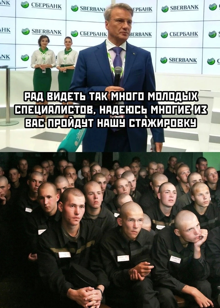 Internship in the information security department of Sberbank - Fraud, Sberbank, From the network, Picture with text, German Gref, Prisoners