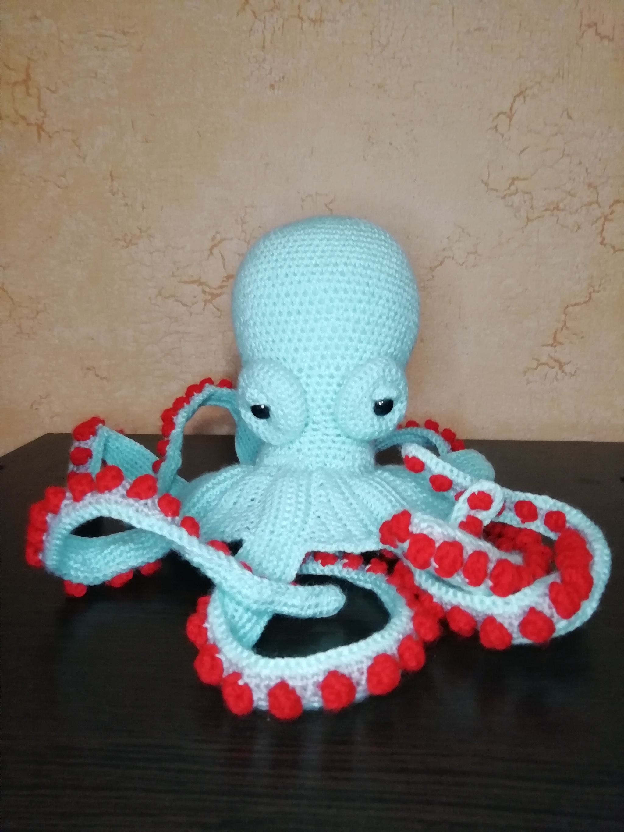 Octopus Larry - Crochet, Yarn, Acrylic, Longpost, With your own hands, Needlework with process, Needlework