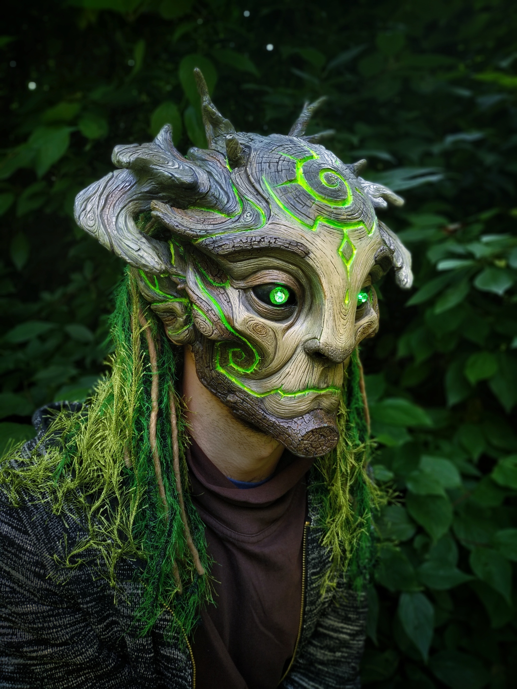 Tree Faun Mask - My, With your own hands, Mask, Masquerade, Fantasy, Halloween costume, Cosplay, Faun, Sculpture, Plasticine, Plastic, Casting, Fantasy, Longpost, Needlework without process