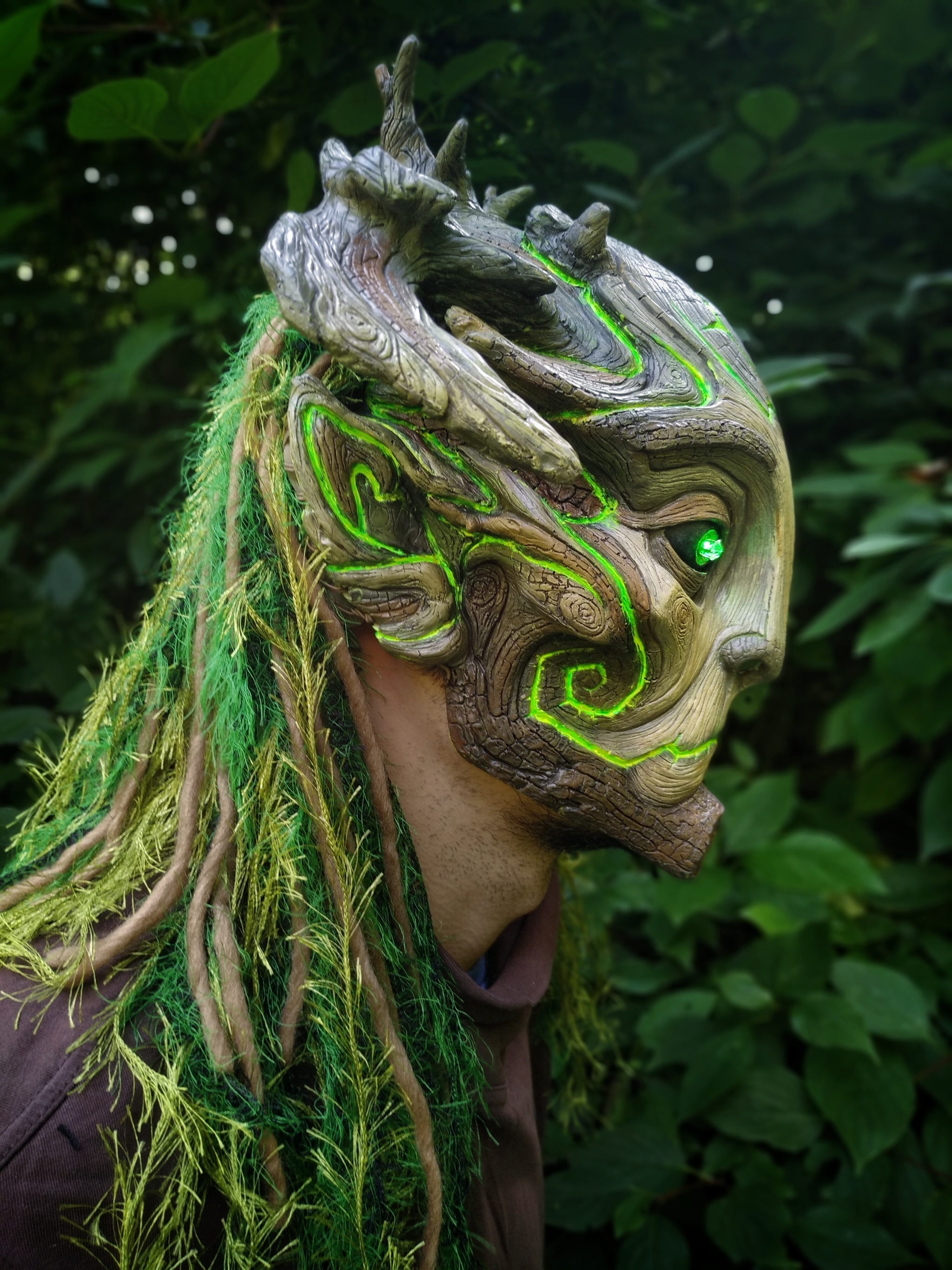 Tree Faun Mask - My, With your own hands, Mask, Masquerade, Fantasy, Halloween costume, Cosplay, Faun, Sculpture, Plasticine, Plastic, Casting, Fantasy, Longpost, Needlework without process