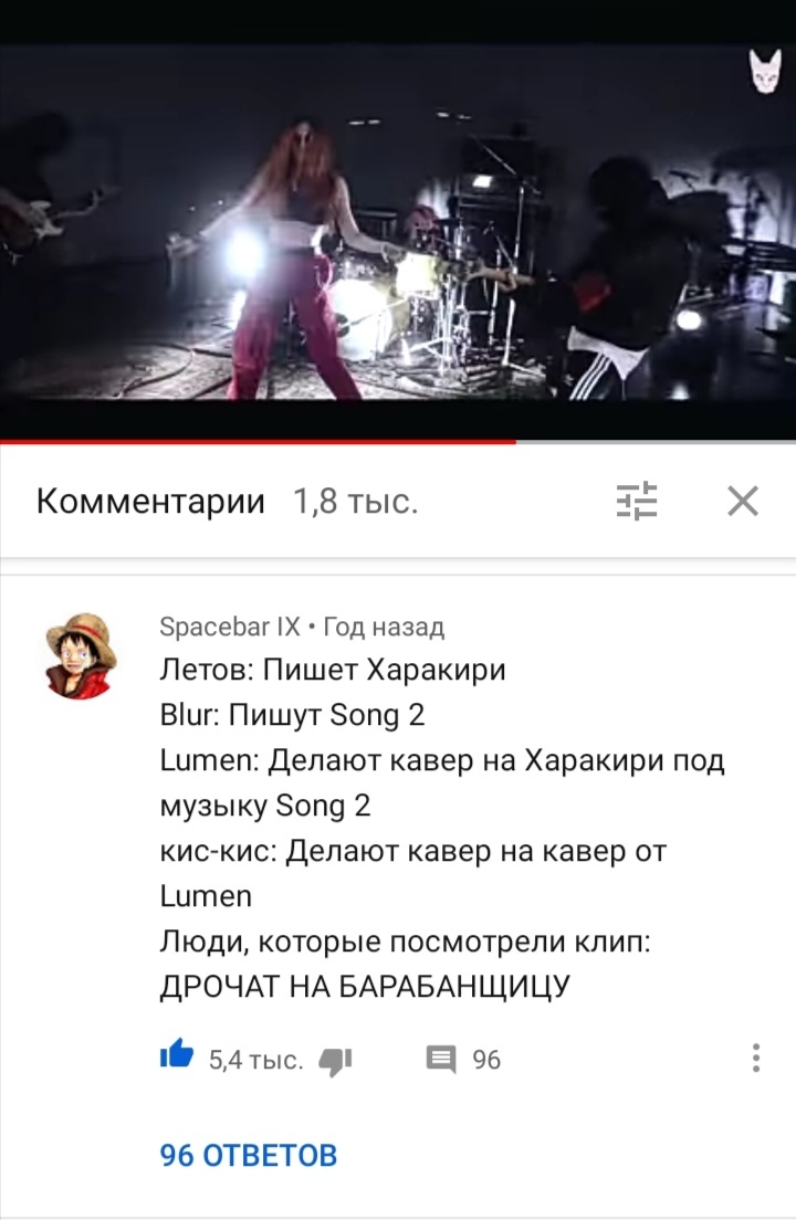 Comment under the cover of the group Kis-kis on the song Harakiri - civil defense, Comments, Cover, Screenshot