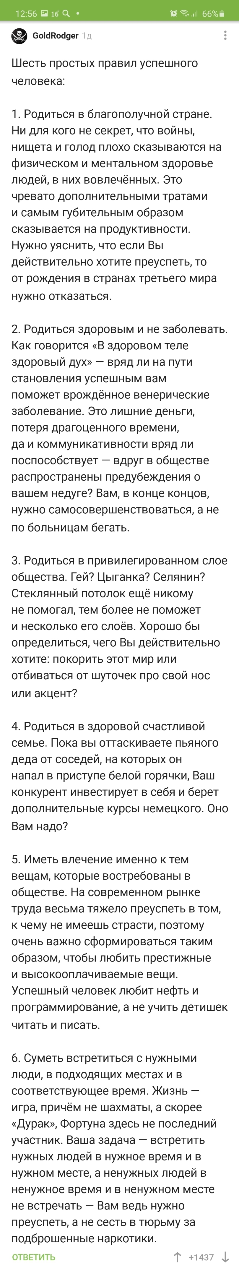 Вы добъетесь успеха следуя этим простым правилам! - Комментарии на Пикабу, Юмор, Скриншот, Длиннопост