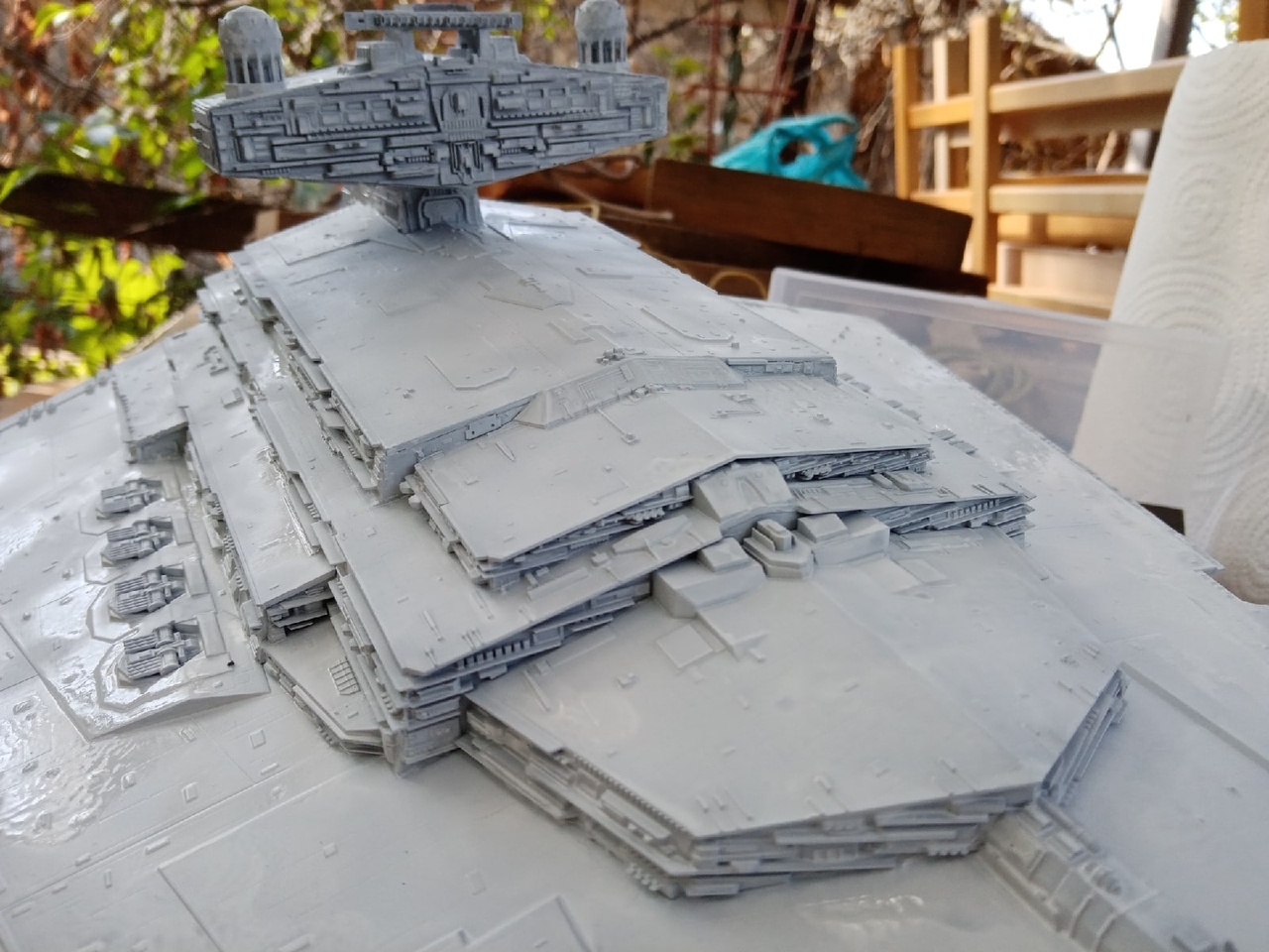 Star Destroyer (Paint) - My, Star Wars, Star Destroyer, Painting, Warhammer 40k, Orcs, moon, Longpost