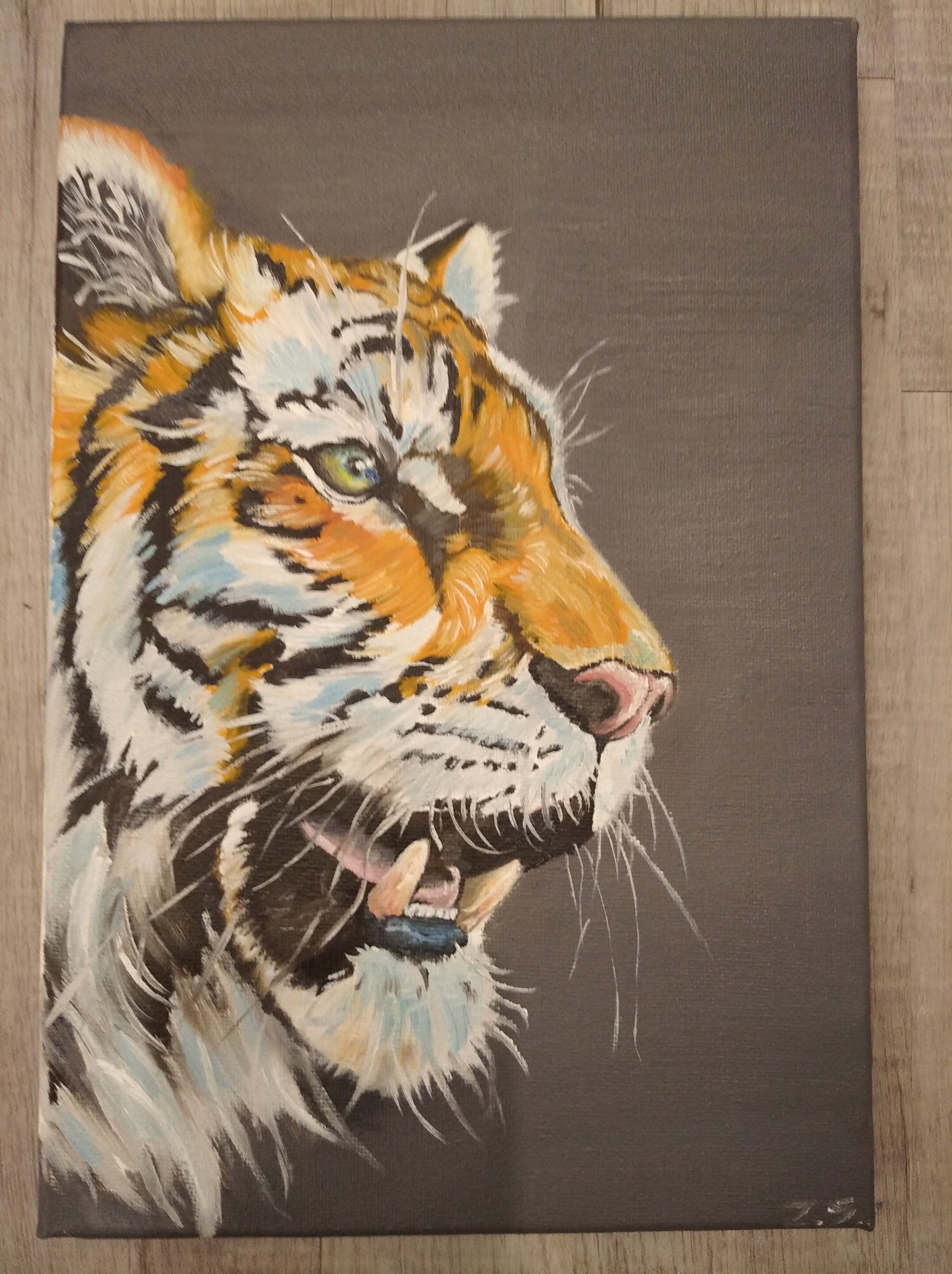 New job - My, Butter, Oil painting, Tiger, Longpost