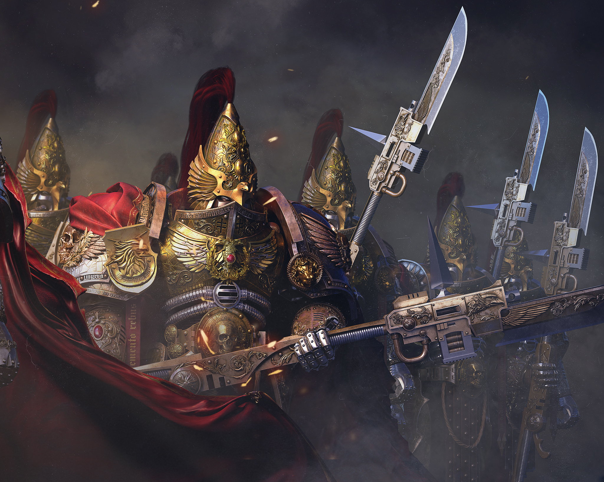 Adeptus Custodes fan art - Моё, Warhammer 40k, 3D, 3D моделирование, Арт, Фан-Арт, Длиннопост