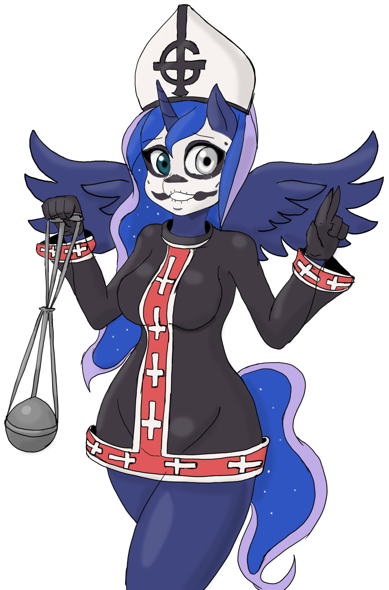 Luna cosplays as the best Dad :3 - My little pony, Princess luna, Ghost BC, Papa Emeritus II, MLP Edge, Anthro