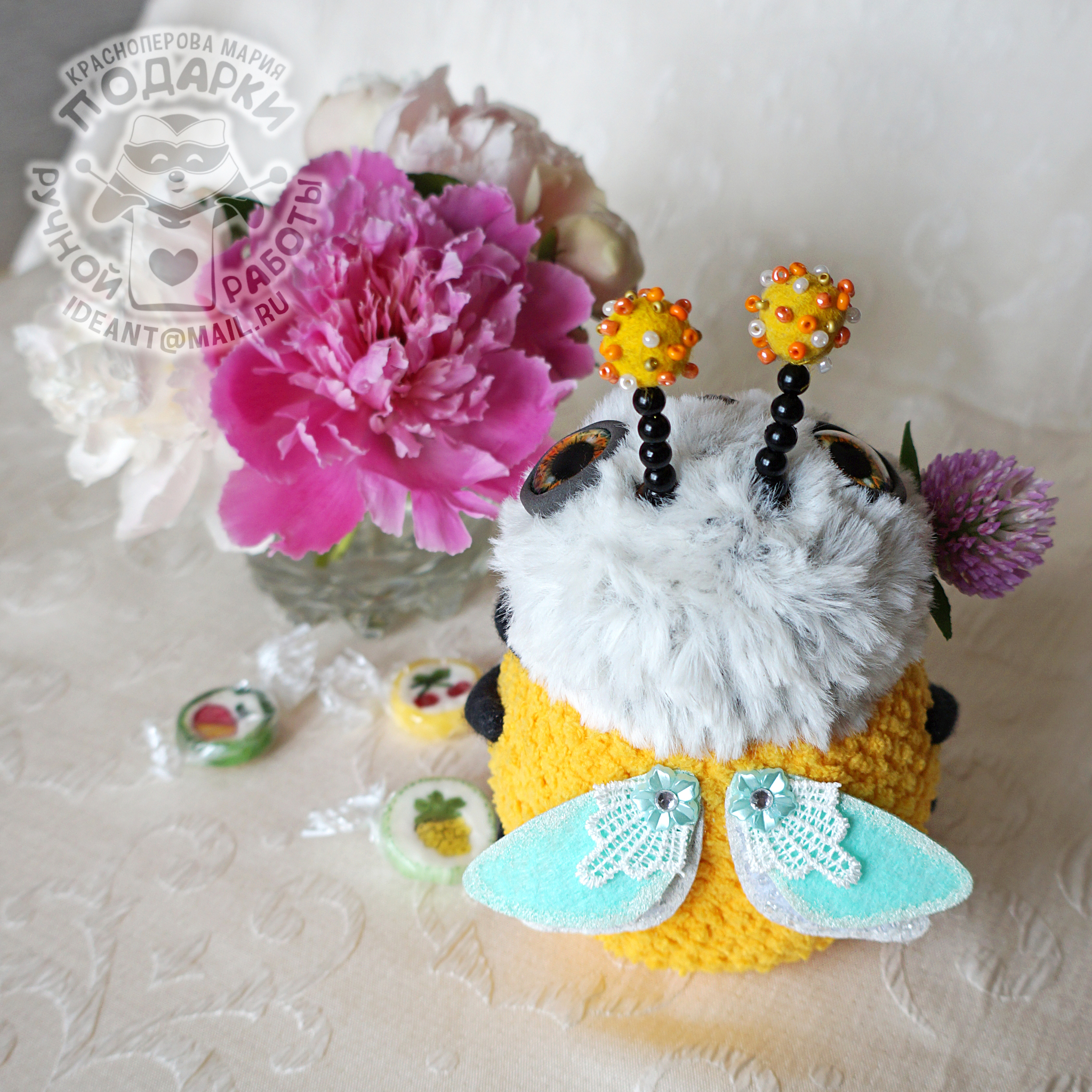 Interior toy Shmelik. Surprise toy - My, Needlework without process, Toys, Interior toy, Amigurumi, Crochet, Bumblebee, Dry felting, Insects, Surprise, Video, Longpost