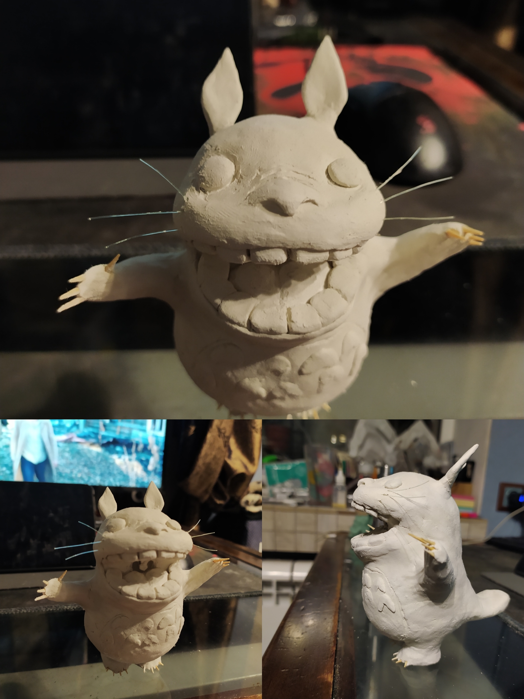 I did it, Totoro! - Needlework with process, With your own hands, Лепка, Clay, Totoro, Hayao Miyazaki, Anime, Self-hardening clay, Longpost, My neighbor Totoro