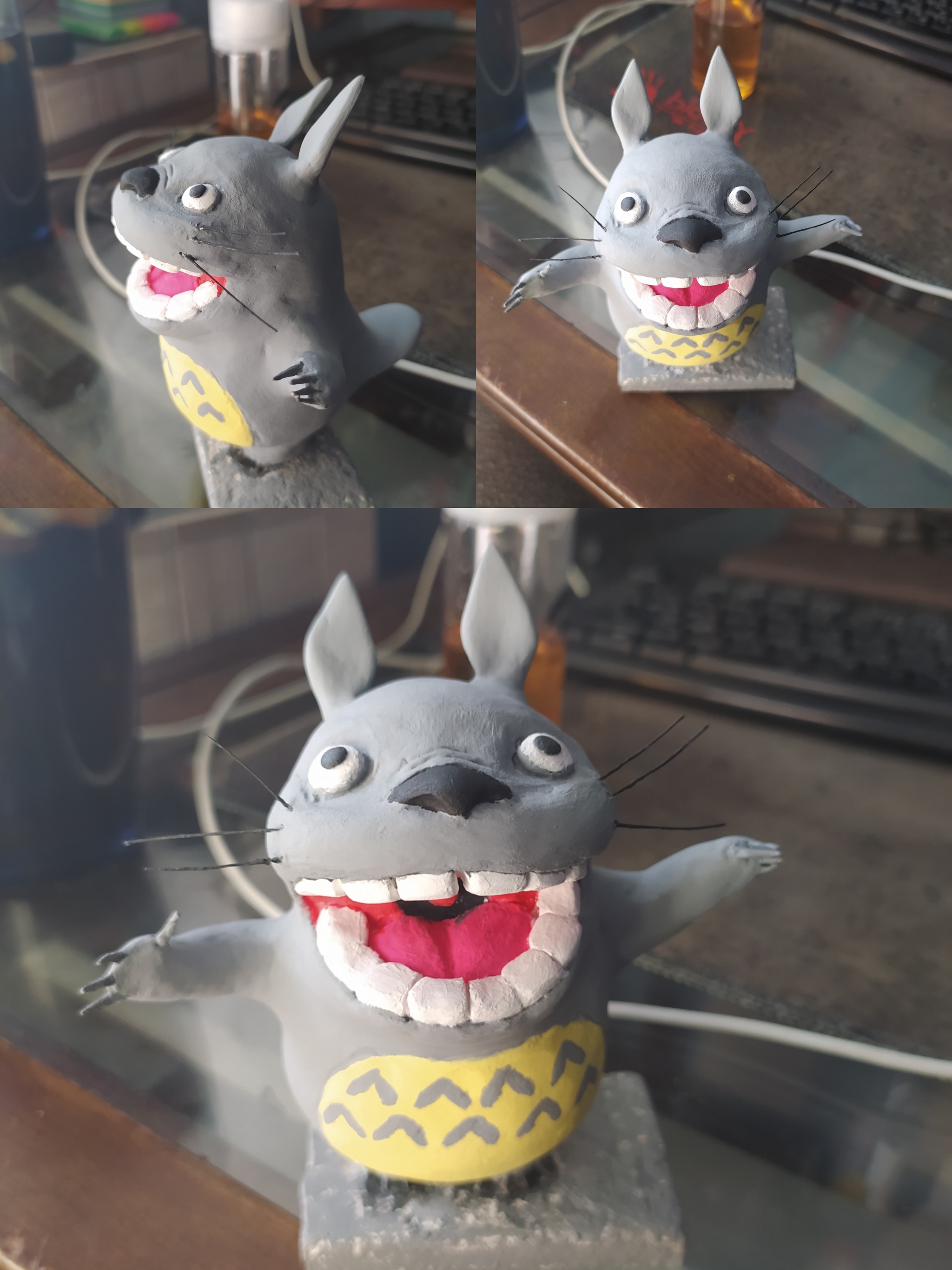 I did it, Totoro! - Needlework with process, With your own hands, Лепка, Clay, Totoro, Hayao Miyazaki, Anime, Self-hardening clay, Longpost, My neighbor Totoro