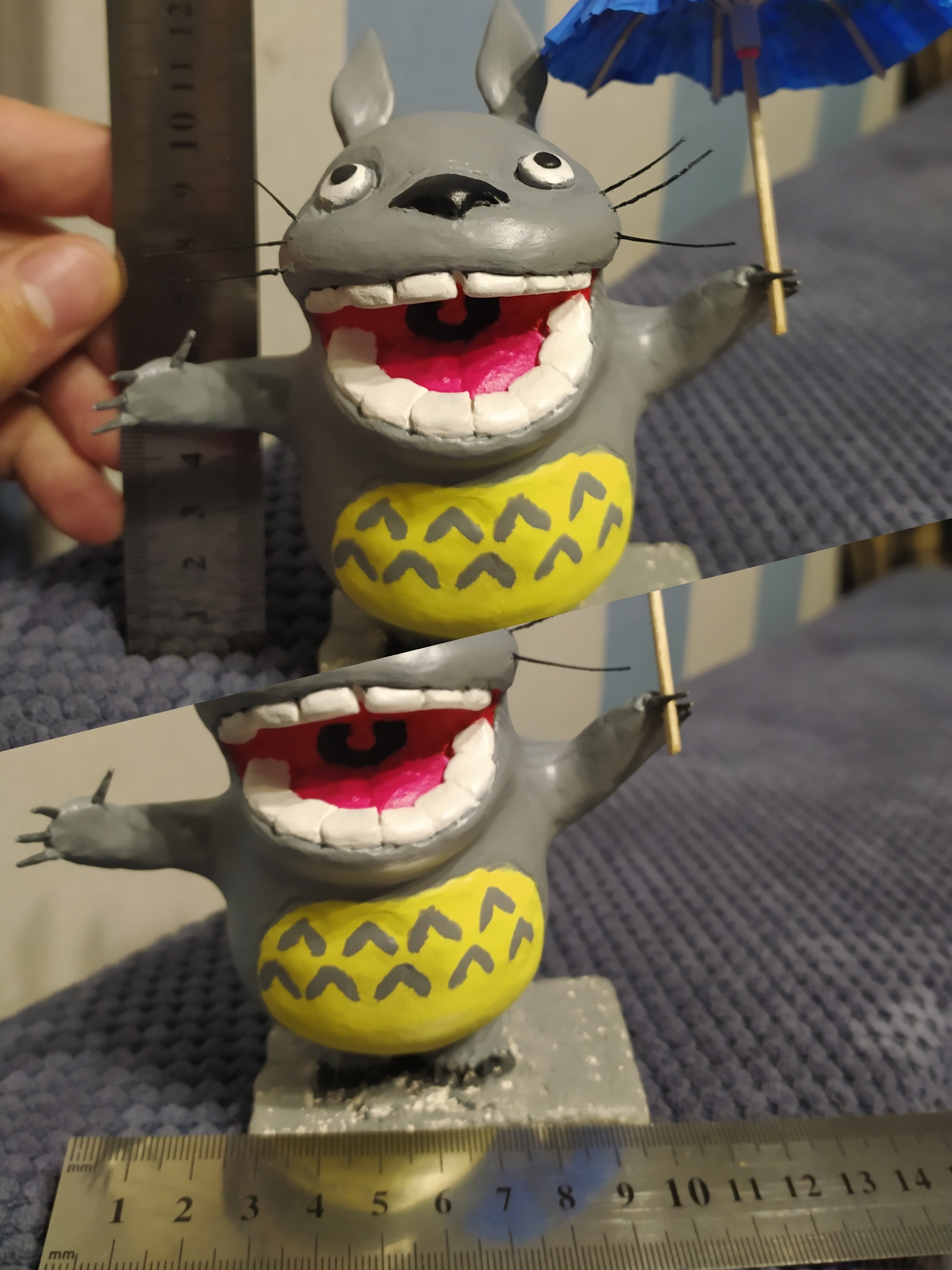 I did it, Totoro! - Needlework with process, With your own hands, Лепка, Clay, Totoro, Hayao Miyazaki, Anime, Self-hardening clay, Longpost, My neighbor Totoro