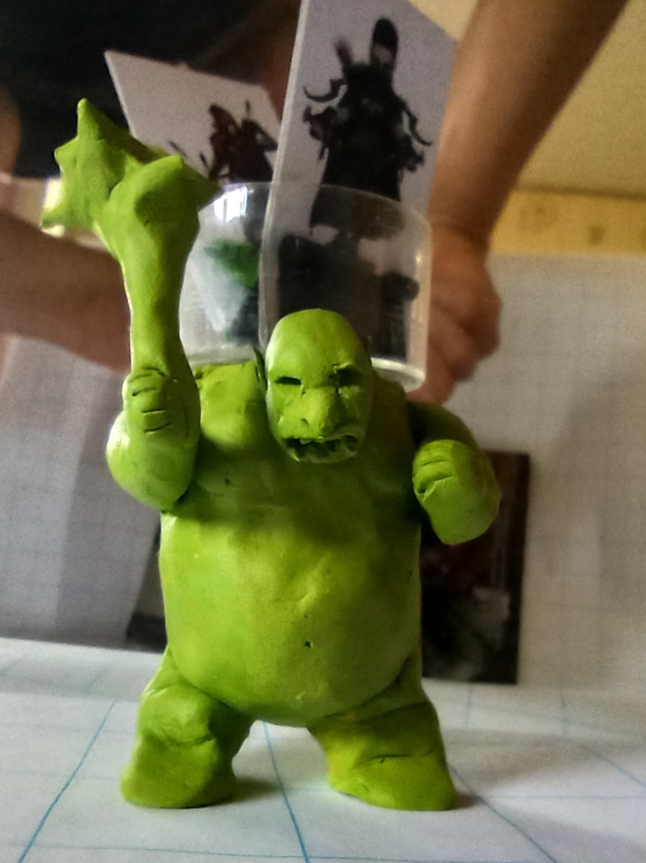 Plasticine Ogre Heap - My, Dungeons & dragons, Miniature, Dnd 5, Tabletop role-playing games