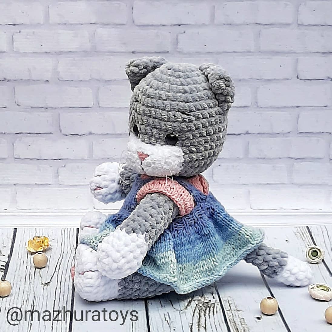 Kitty - My, Knitting, Crochet, Knitted toys, Amigurumi, Needlework without process, cat, Needlework, With your own hands, Longpost